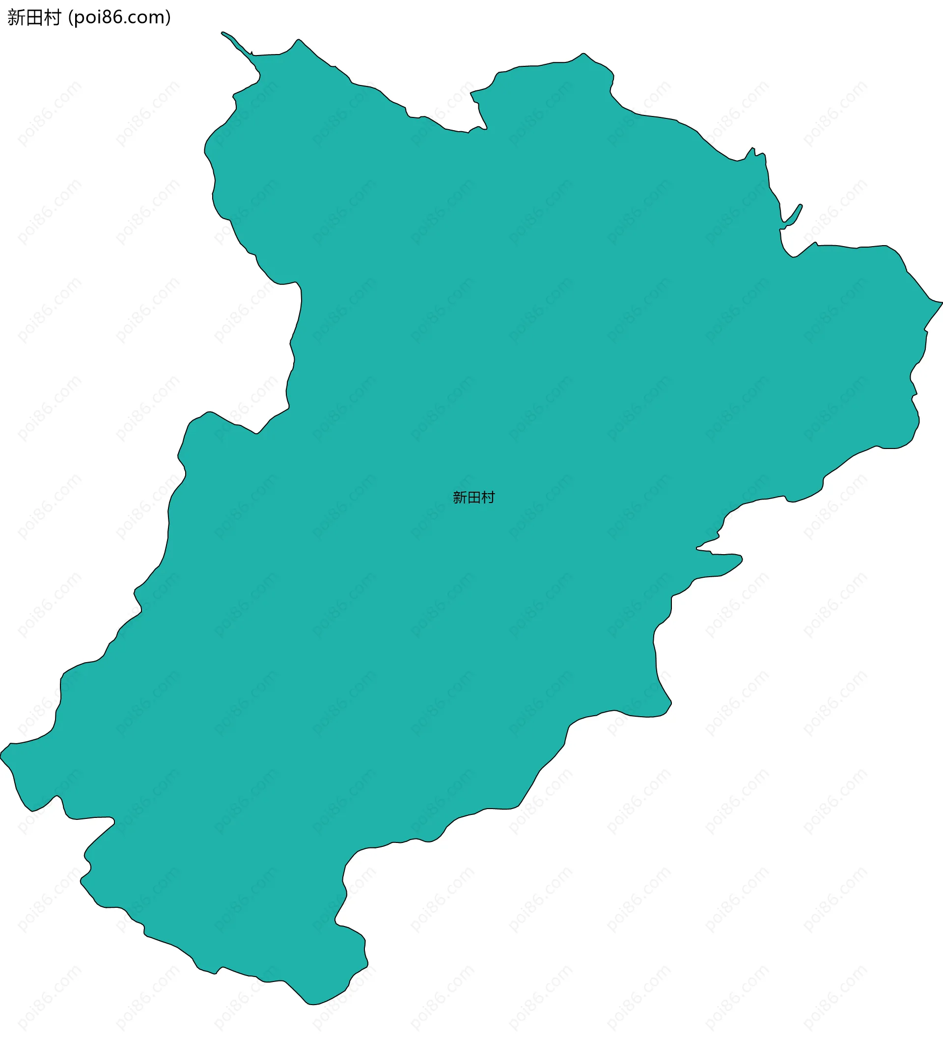 新田村边界地图