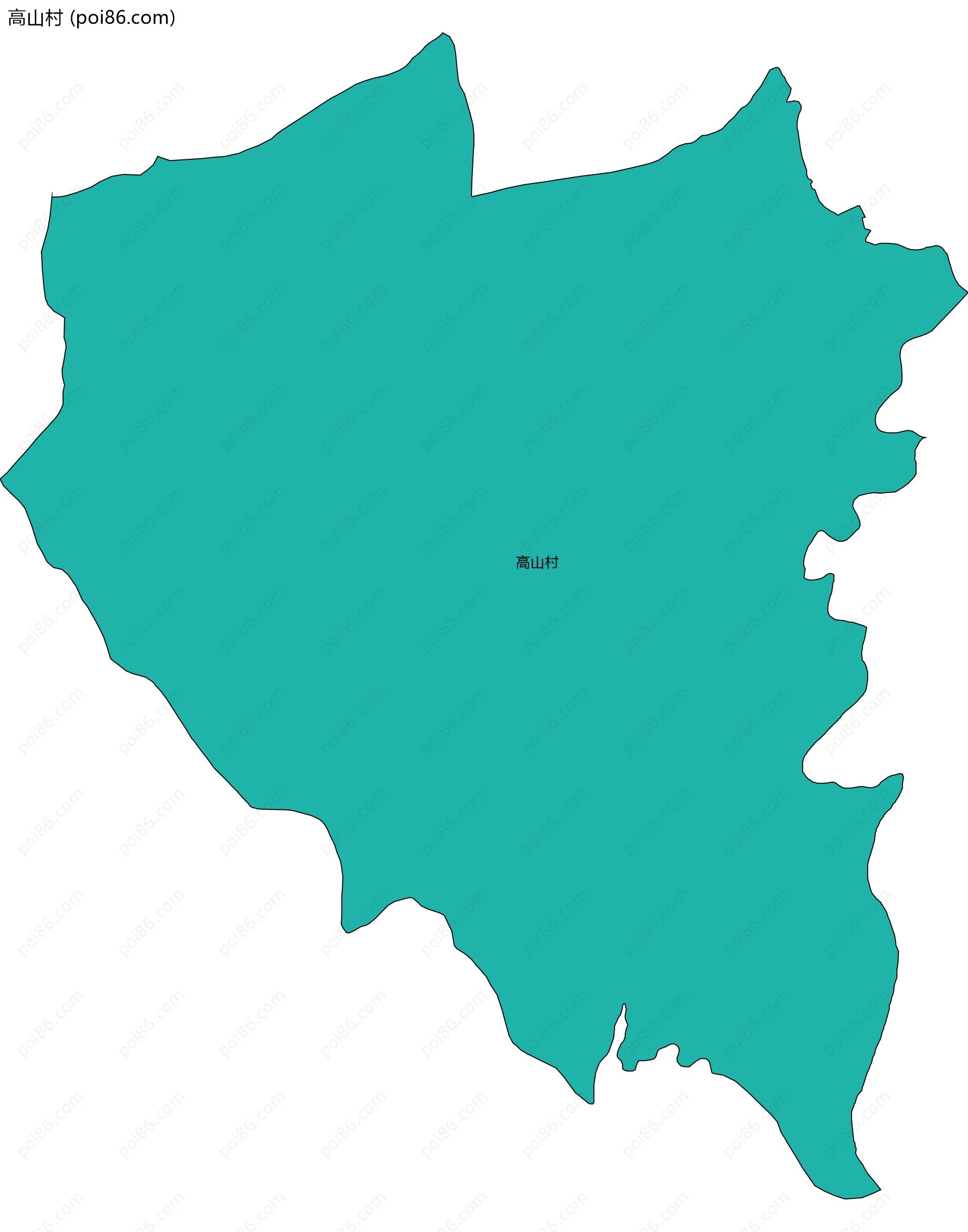 高山村边界地图