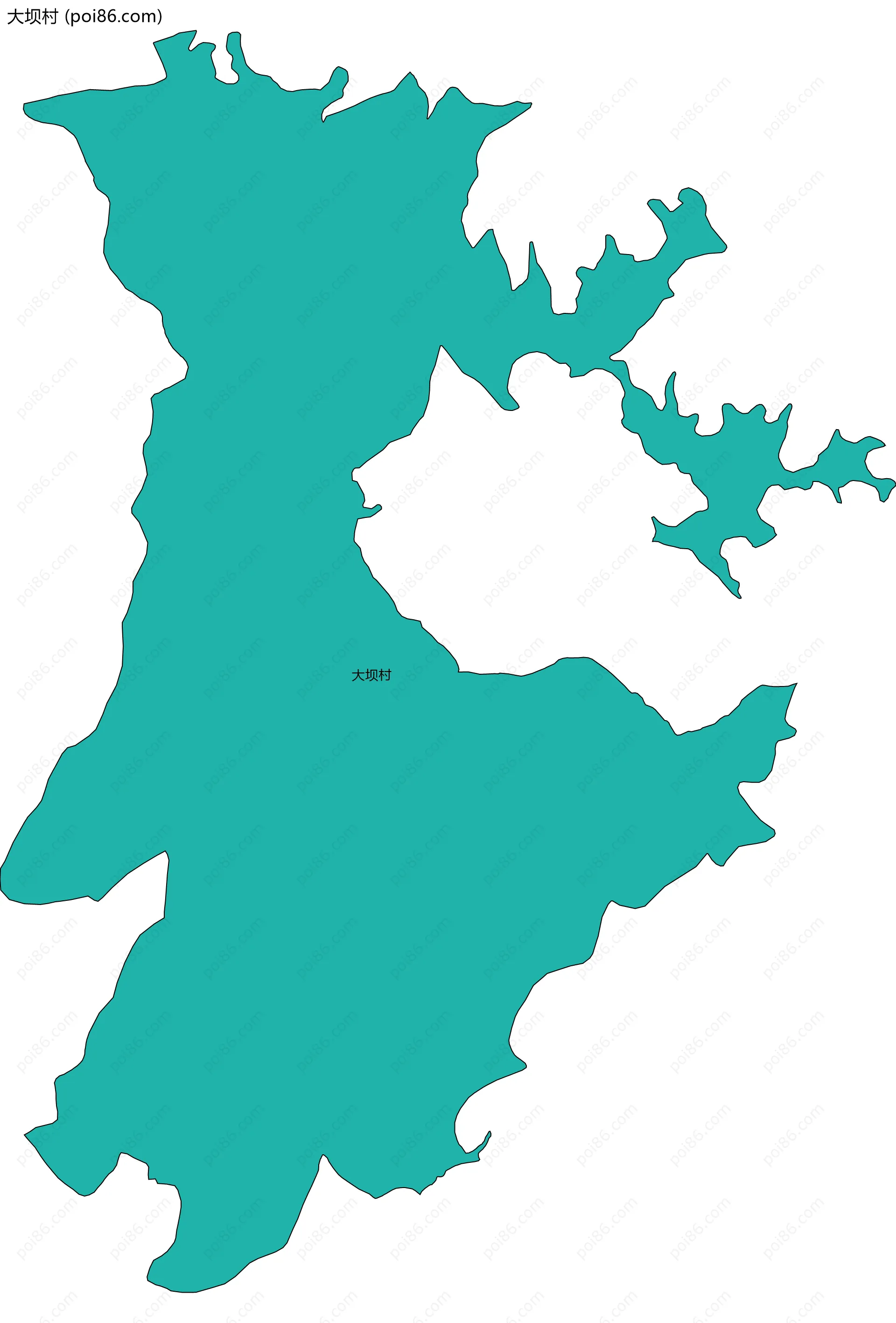 大坝村边界地图