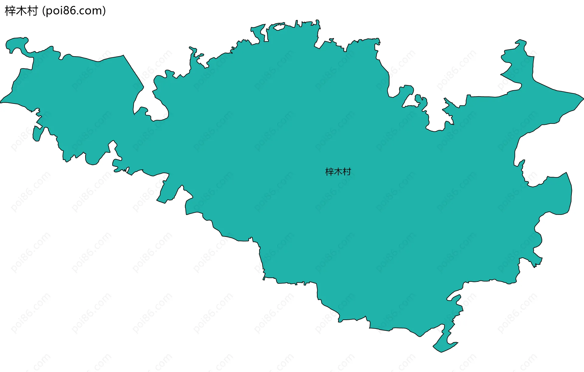 梓木村边界地图