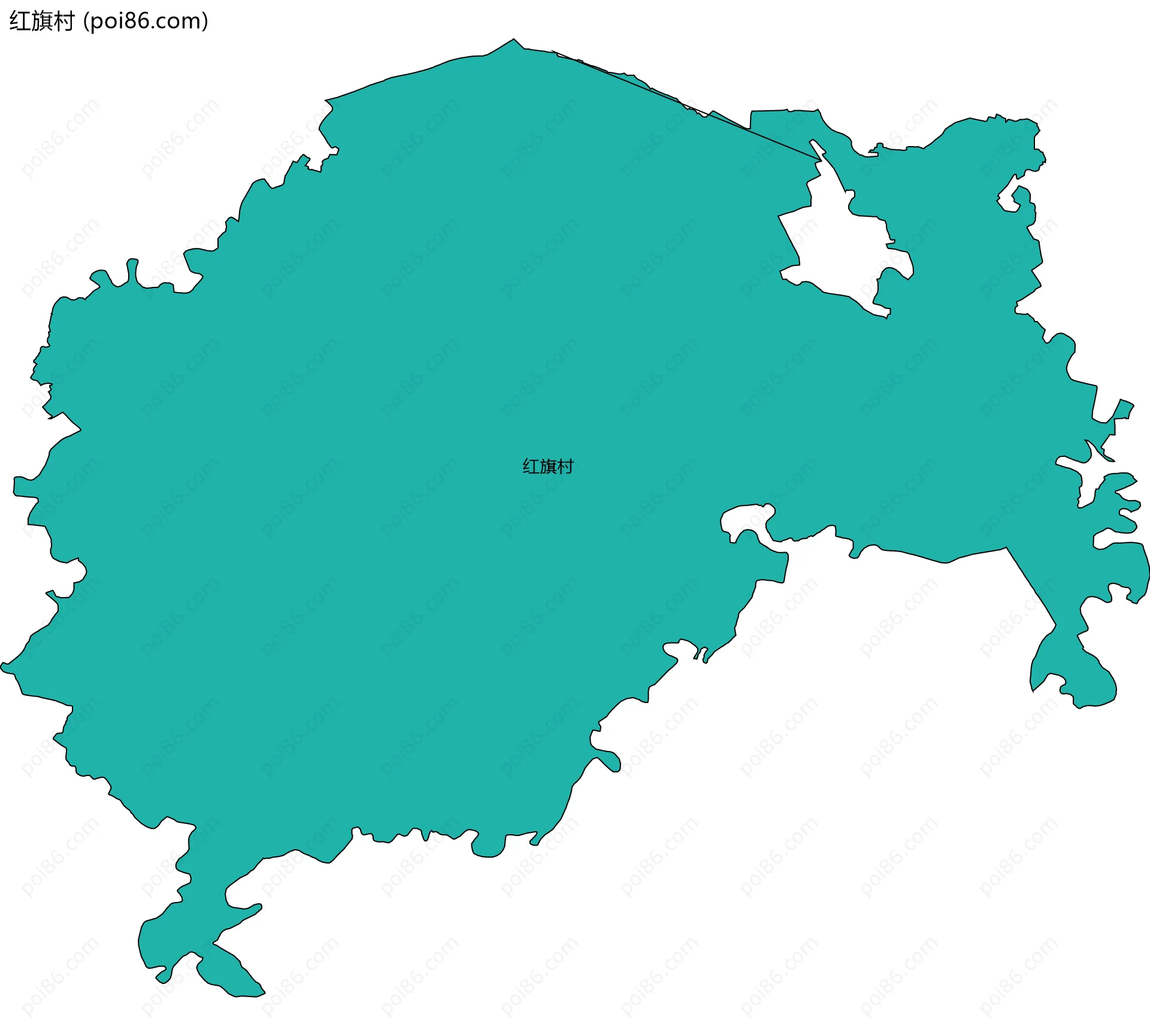 红旗村边界地图