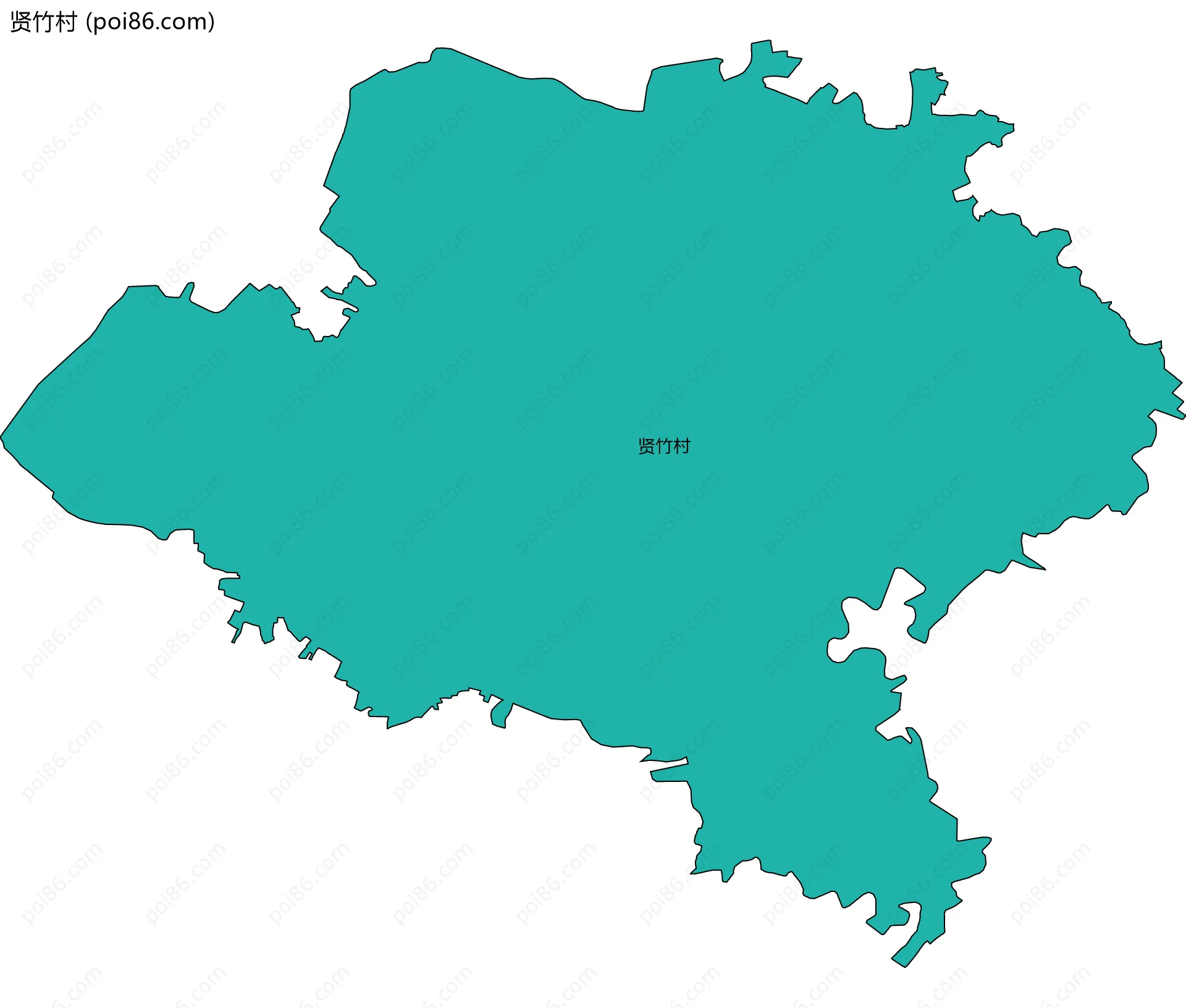 贤竹村边界地图