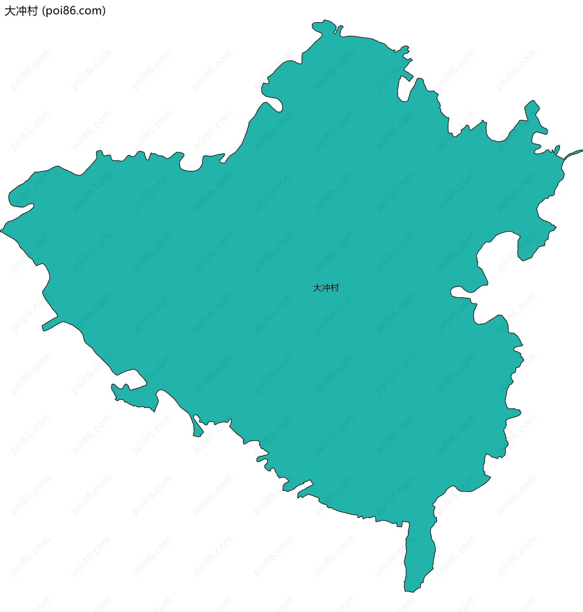 大冲村边界地图