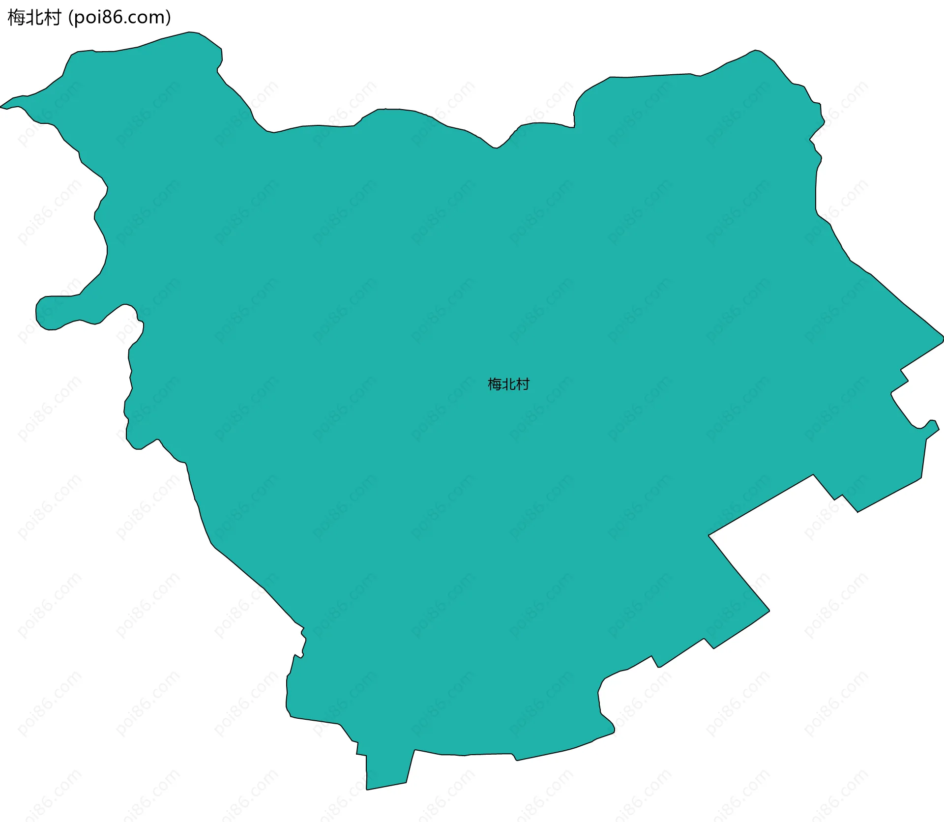 梅北村边界地图