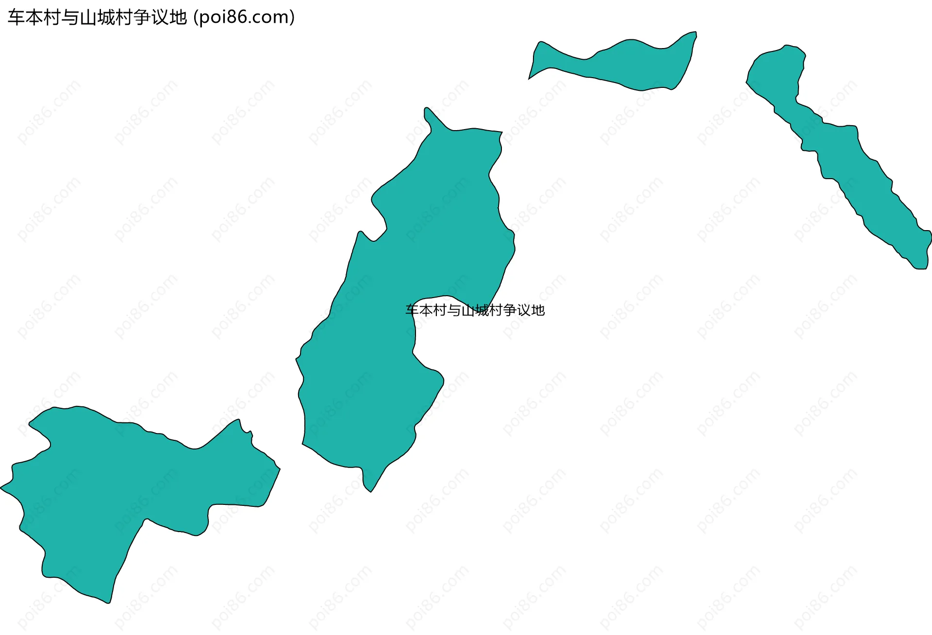 车本村与山城村争议地边界地图