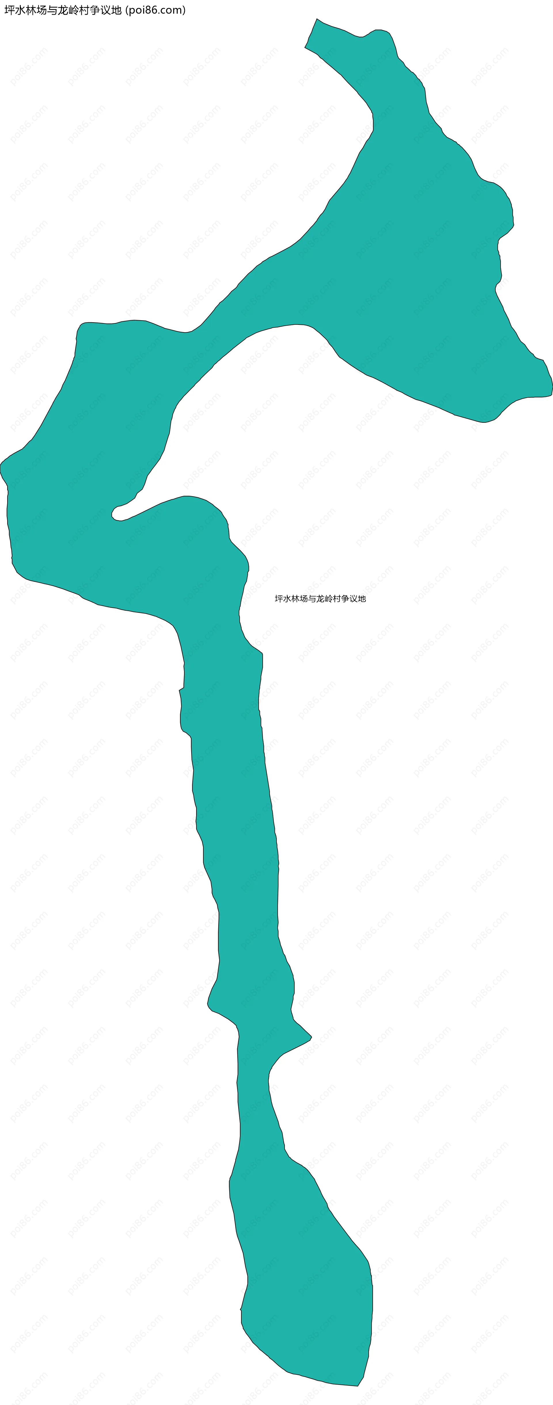 坪水林场与龙岭村争议地边界地图