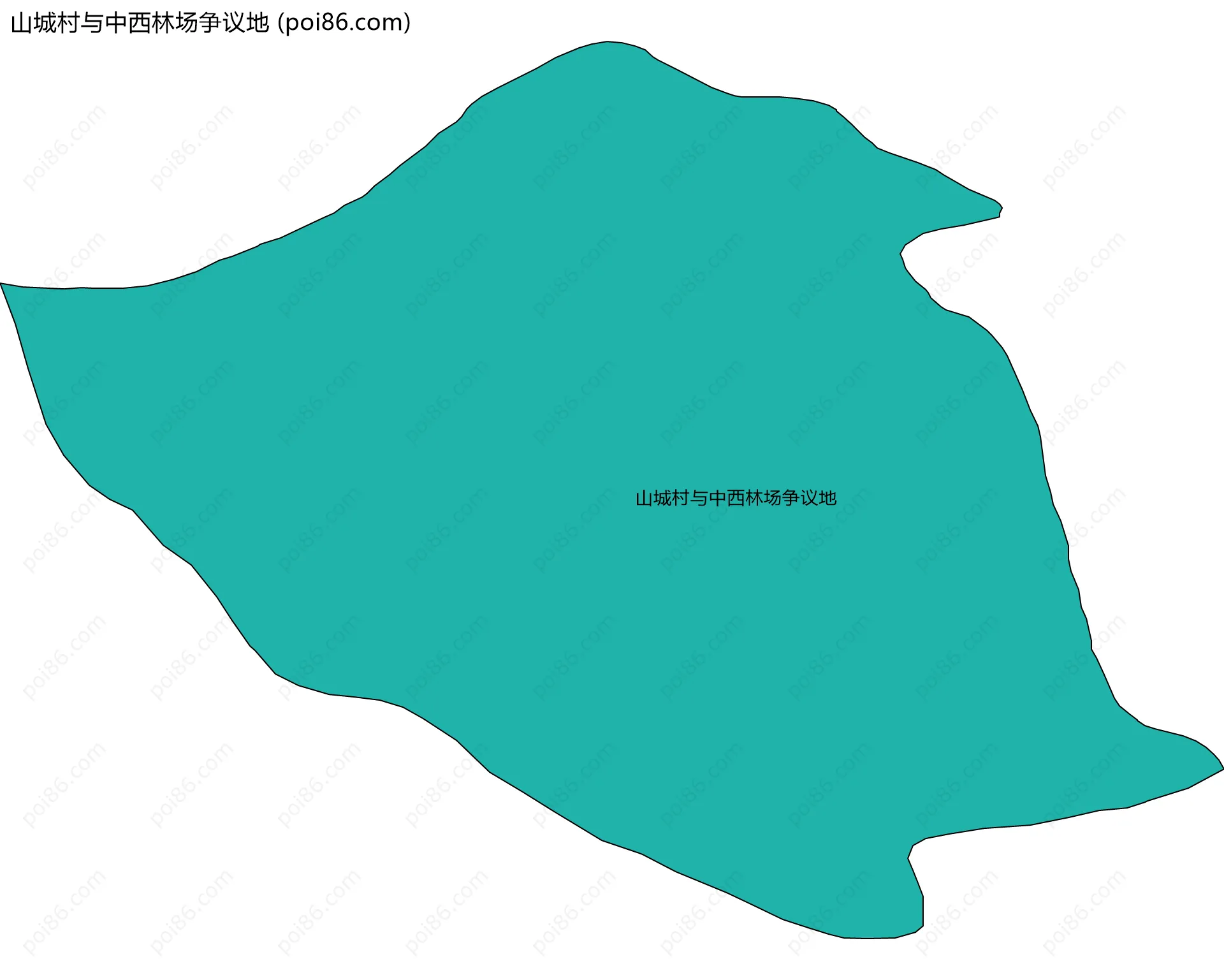 山城村与中西林场争议地边界地图