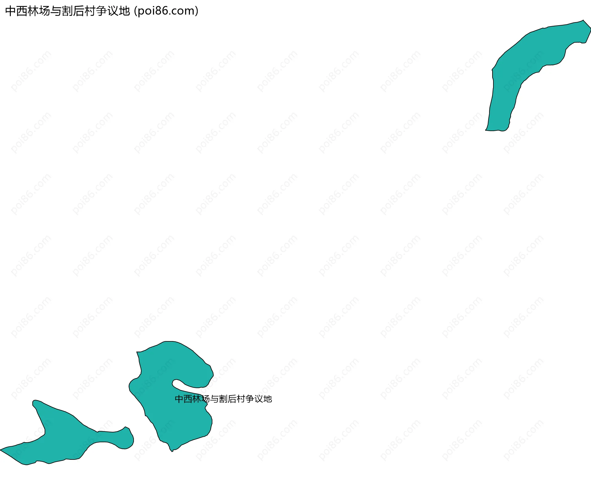 中西林场与割后村争议地边界地图