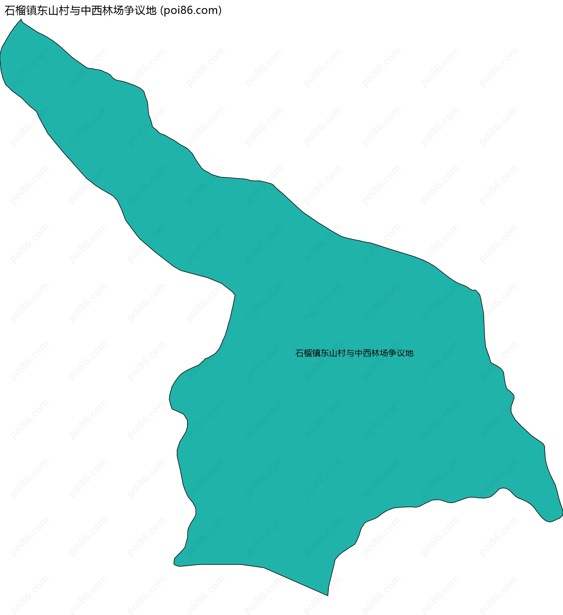 石榴镇东山村与中西林场争议地边界地图