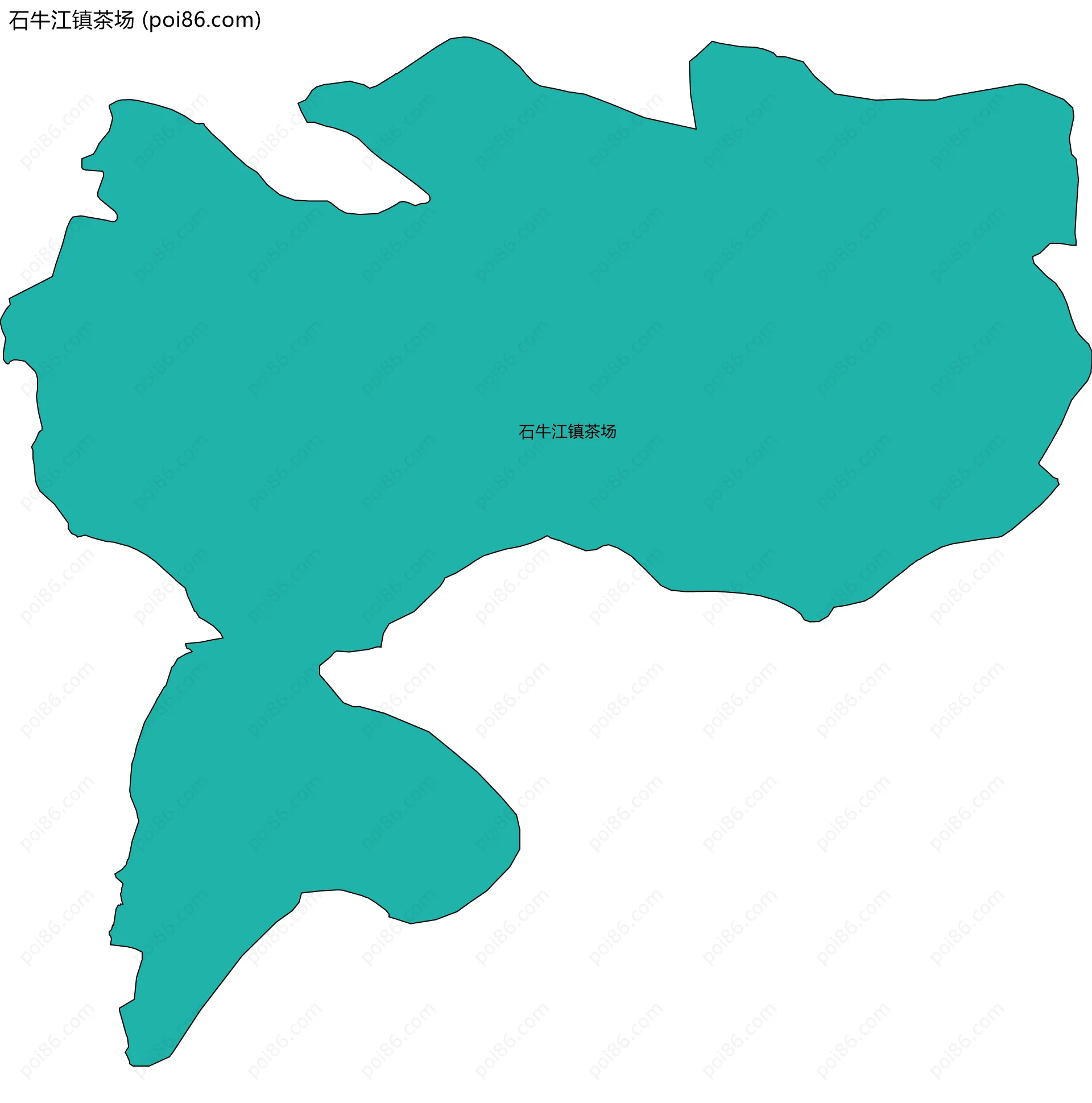 石牛江镇茶场边界地图