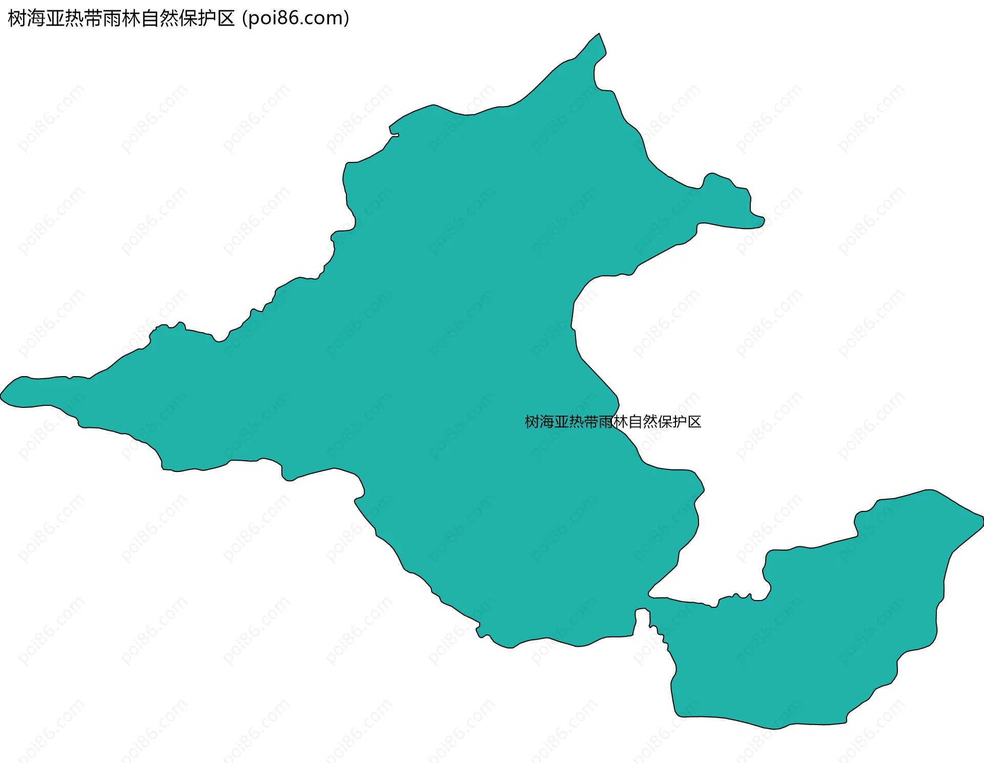 树海亚热带雨林自然保护区边界地图