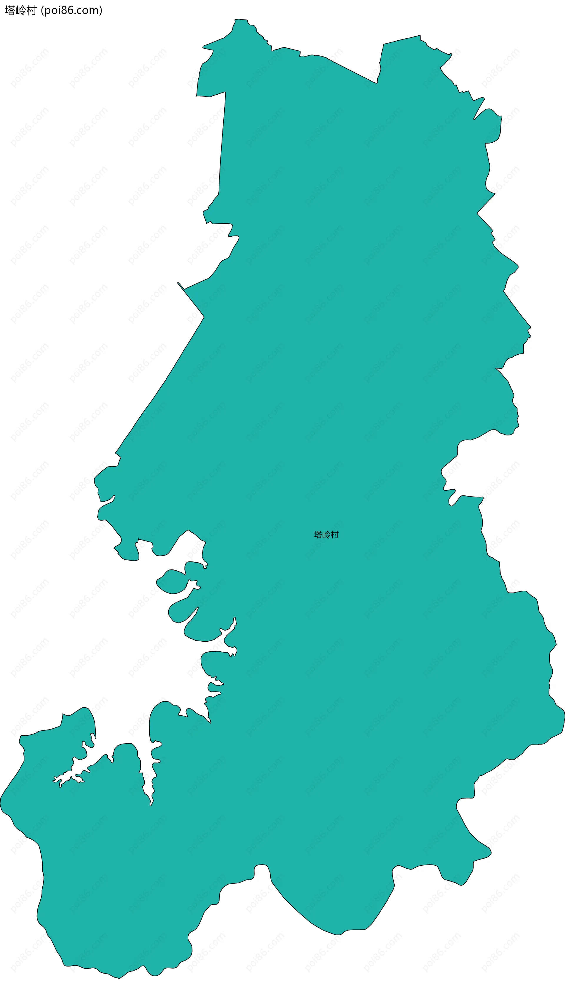 塔岭村边界地图