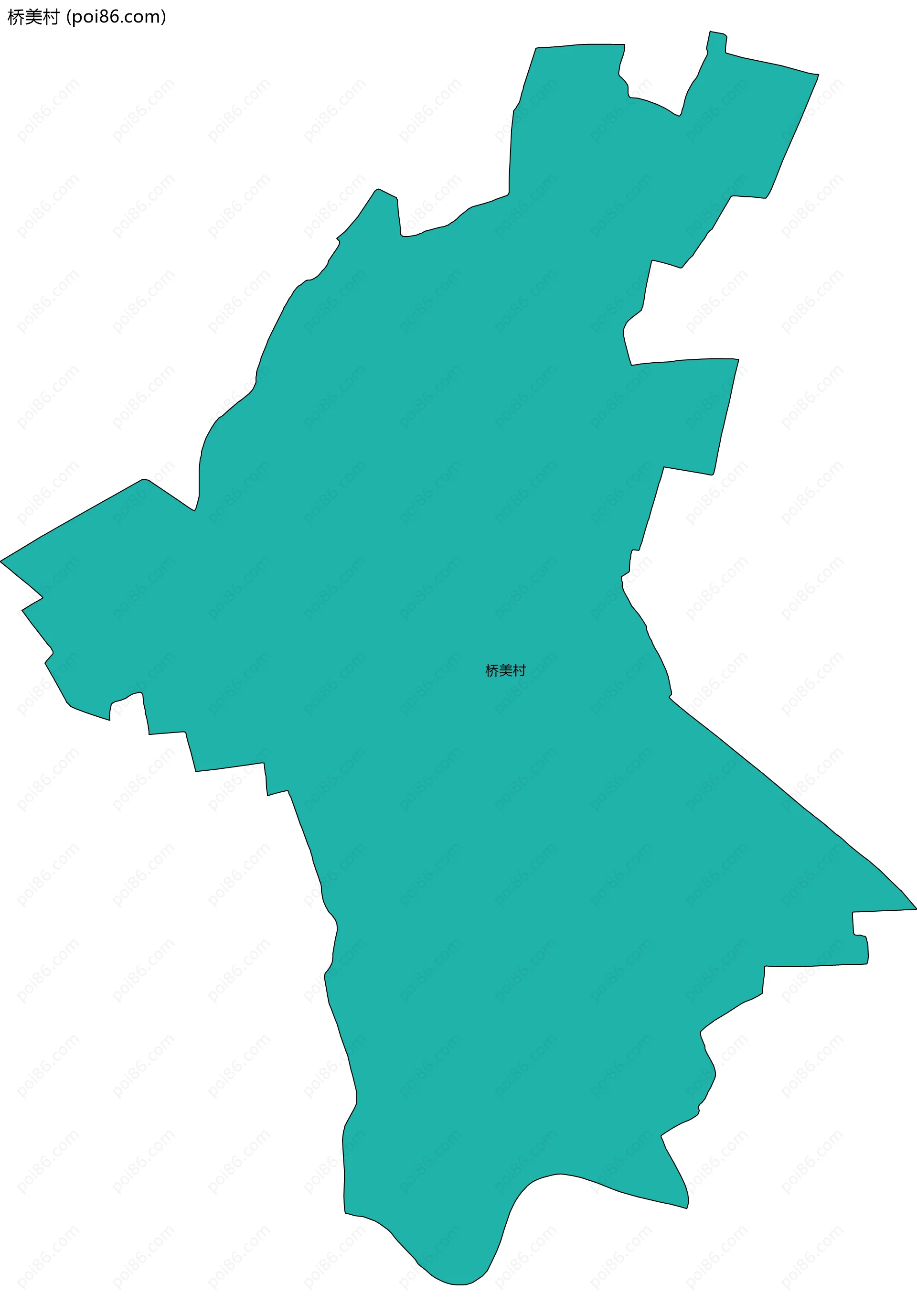 桥美村边界地图
