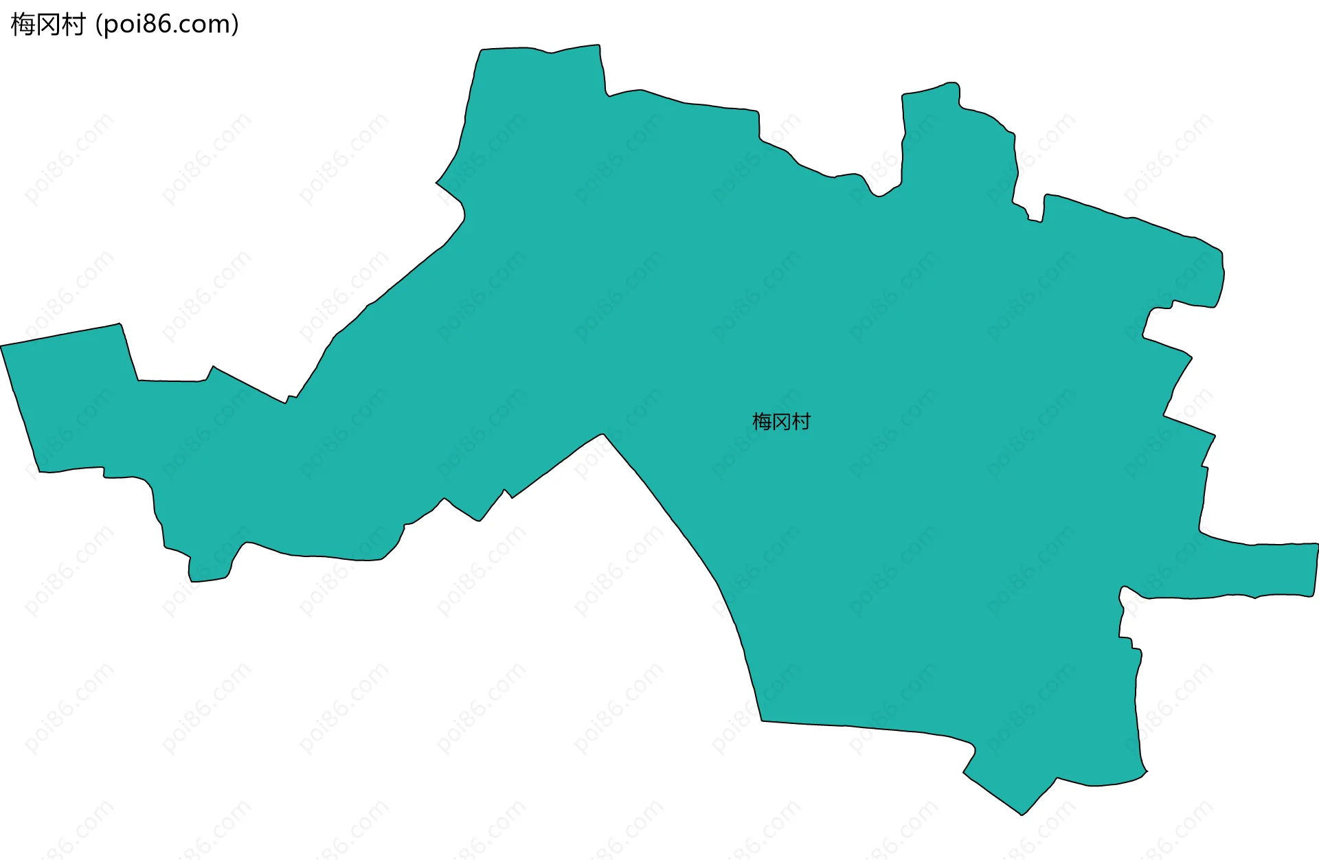 梅冈村边界地图