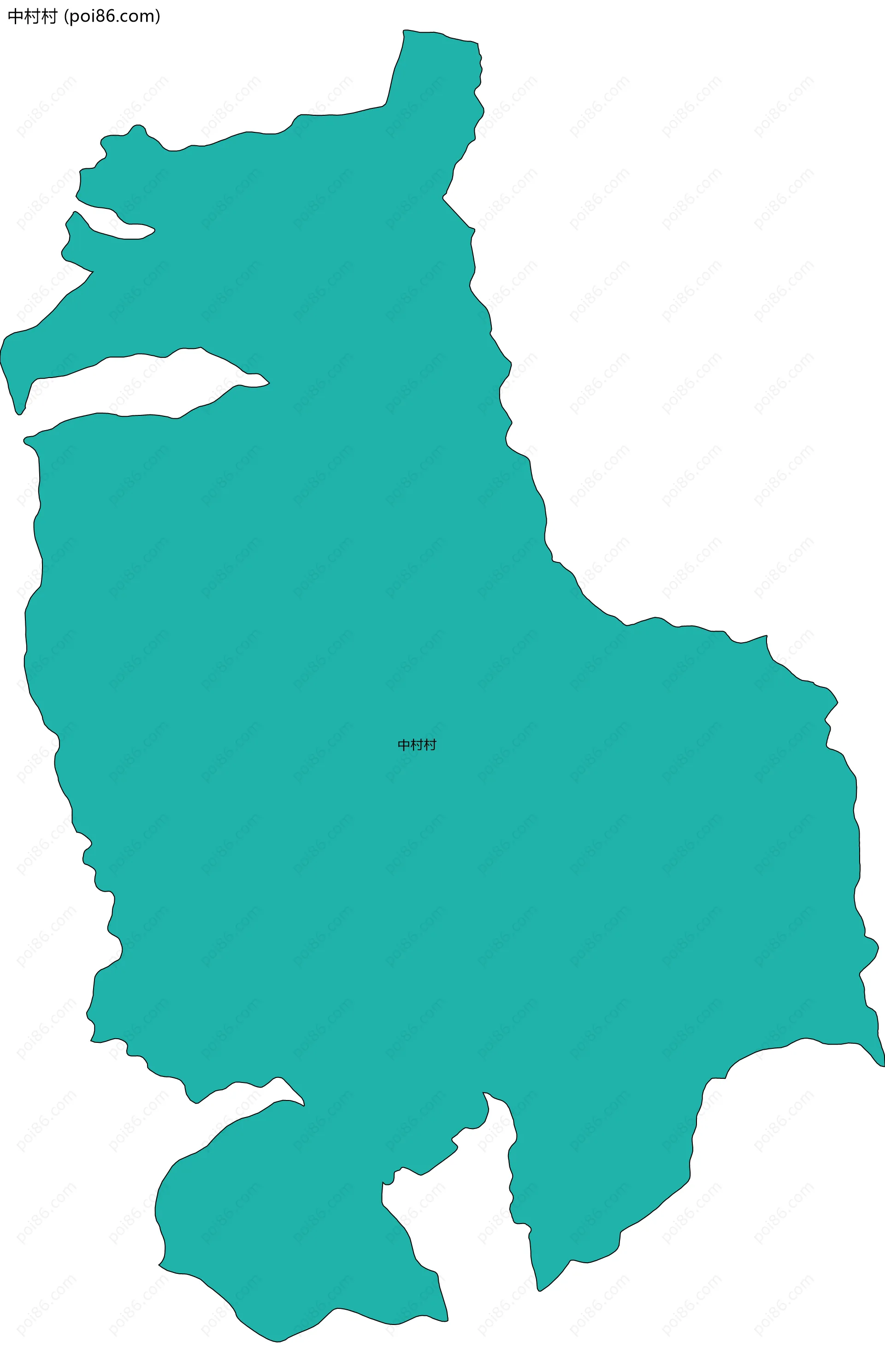 中村村边界地图