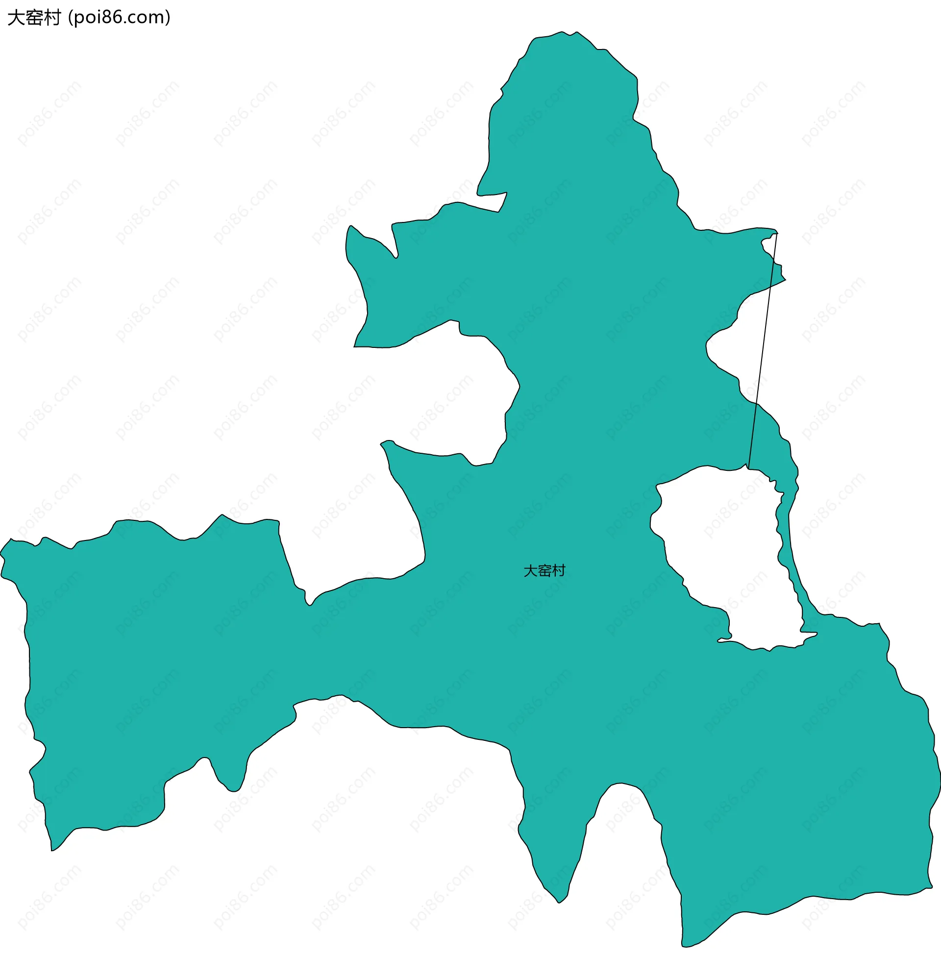 大窑村边界地图