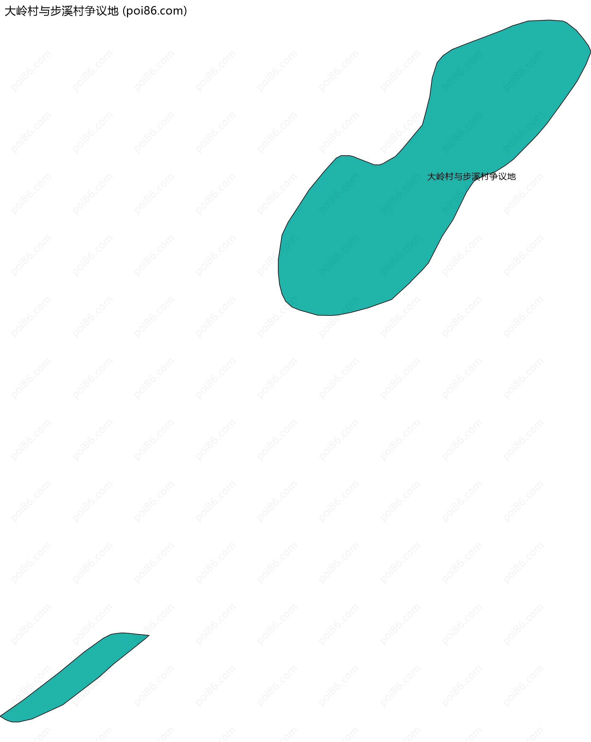 大岭村与步溪村争议地边界地图
