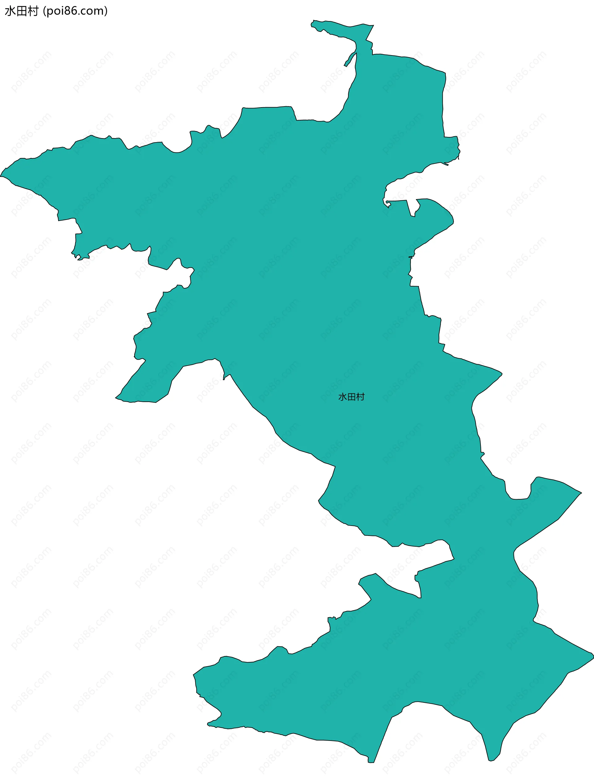 水田村边界地图