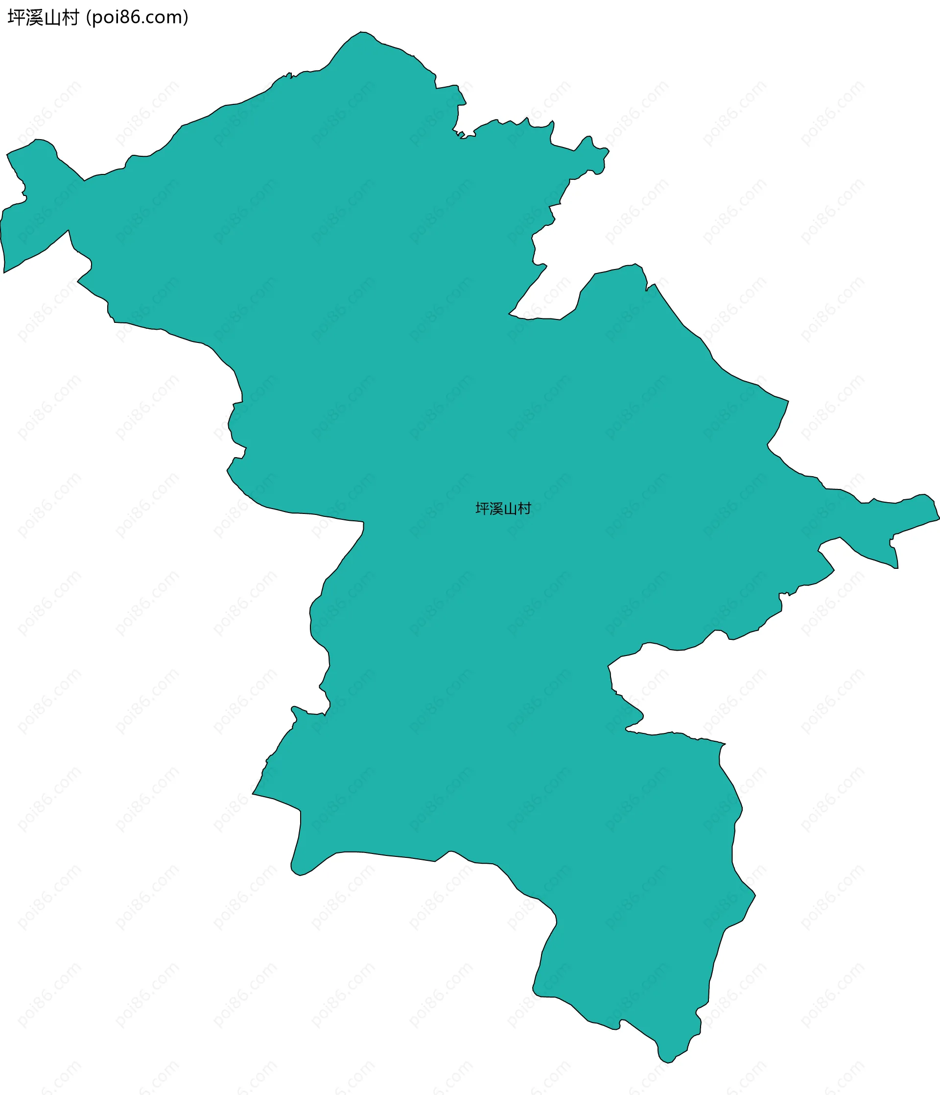 坪溪山村边界地图