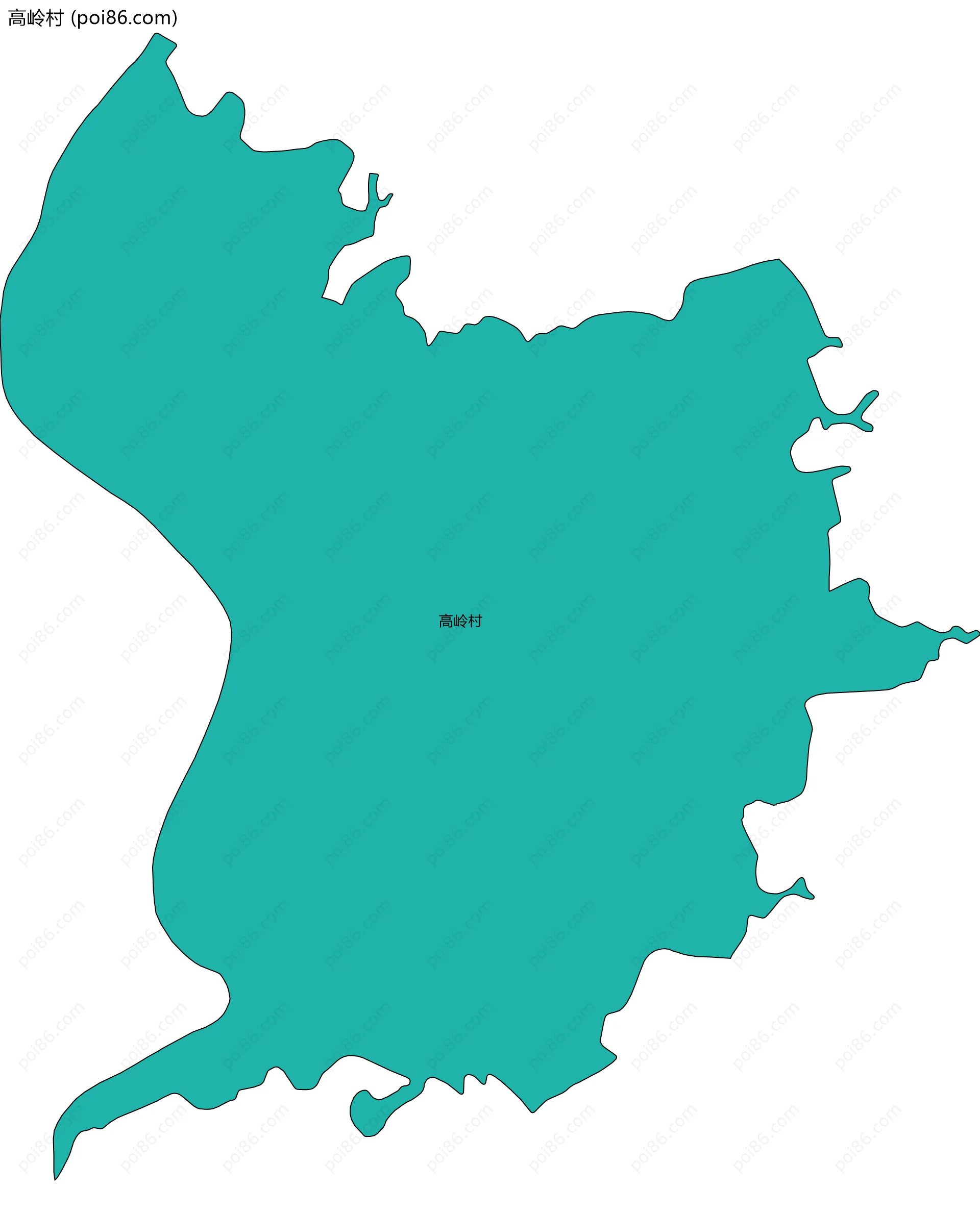 高岭村边界地图