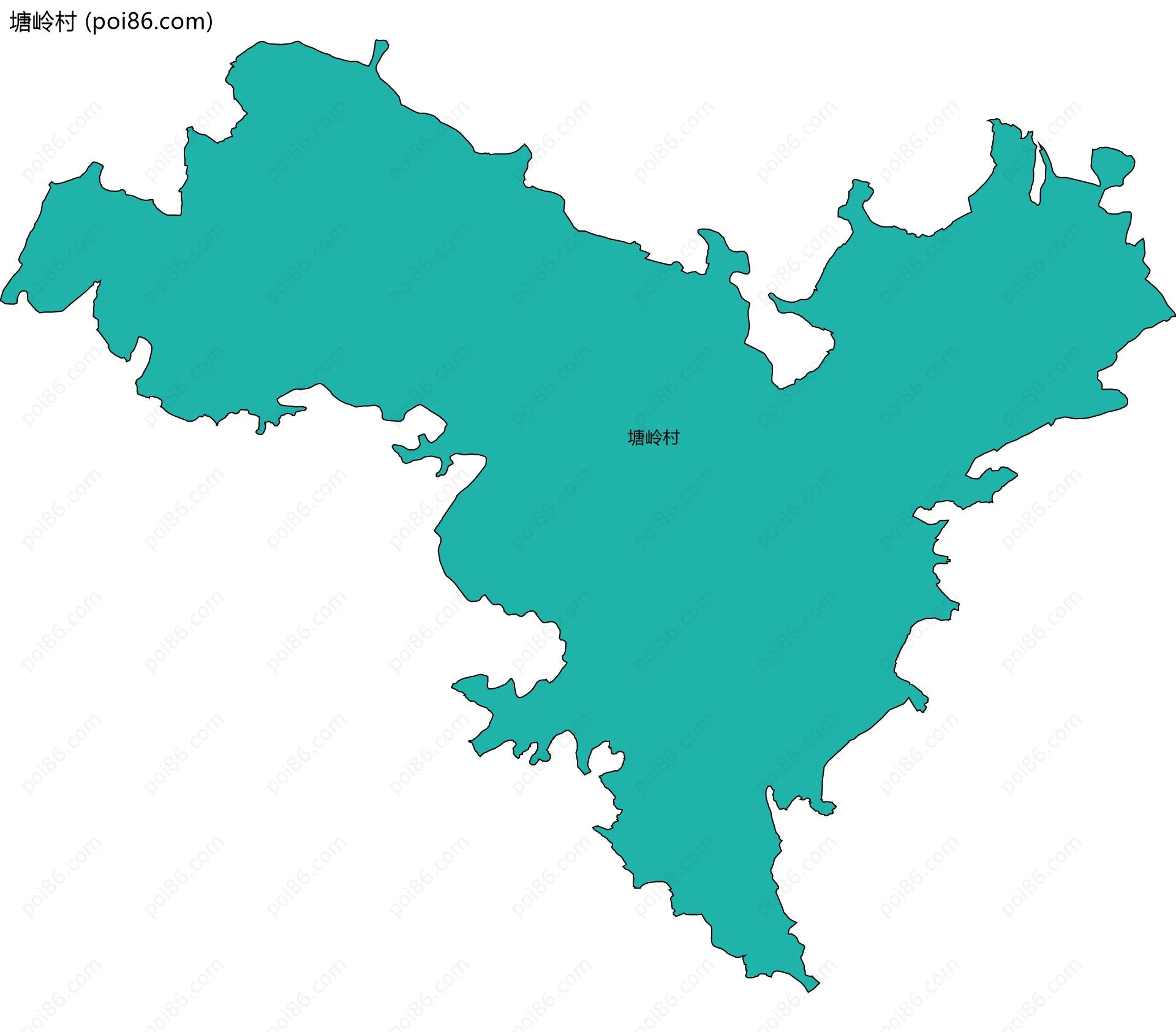 塘岭村边界地图