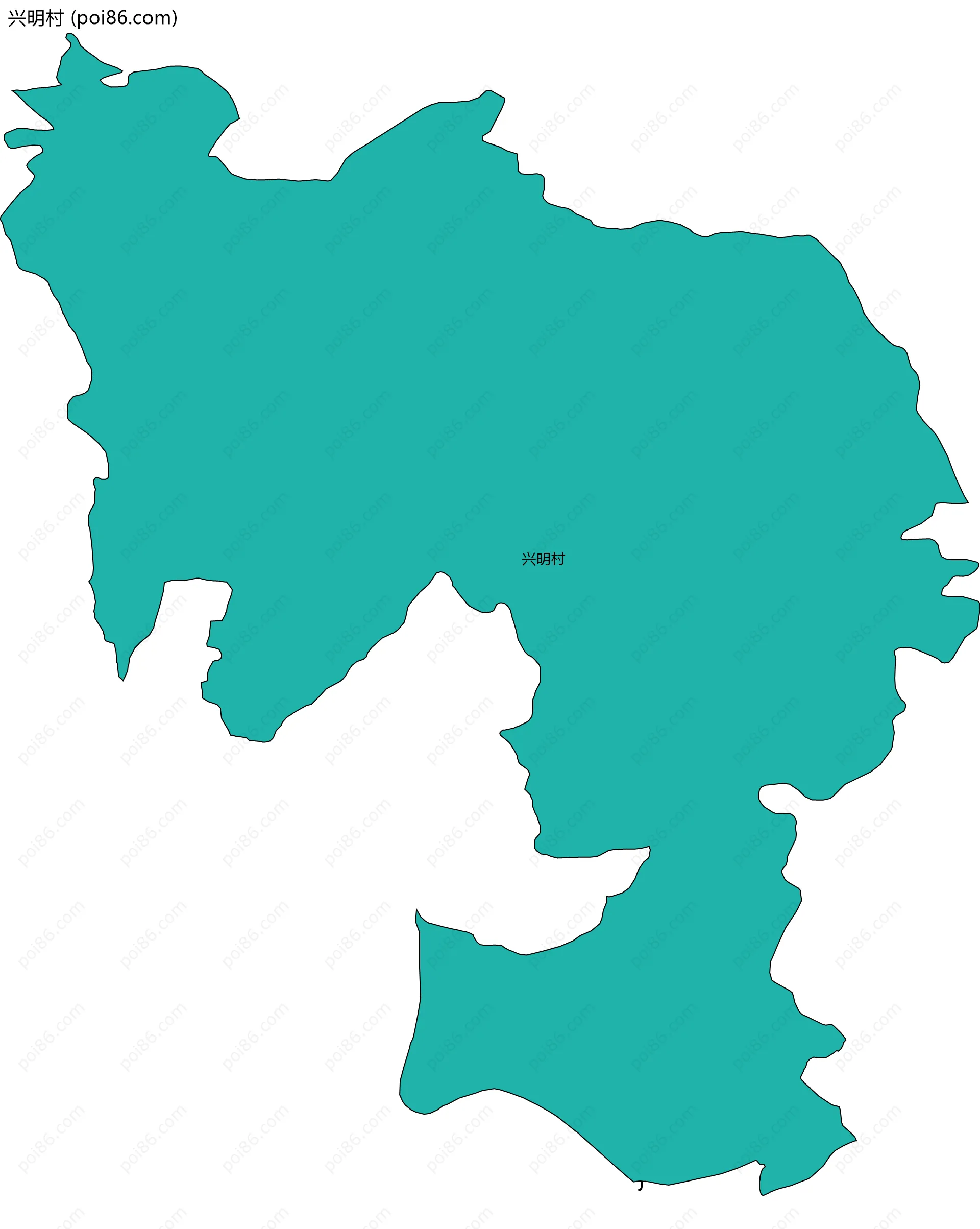 兴明村边界地图