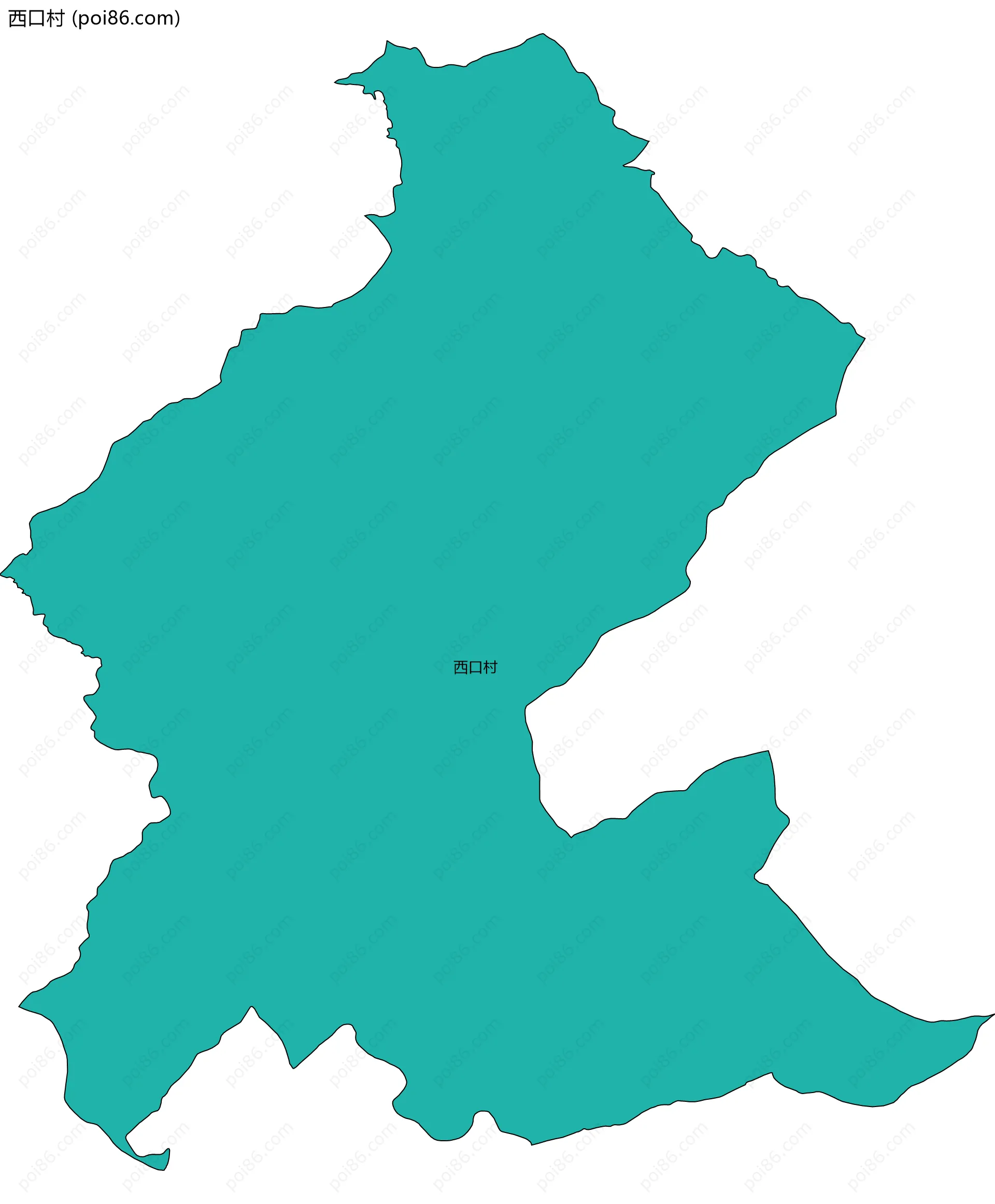 西口村边界地图