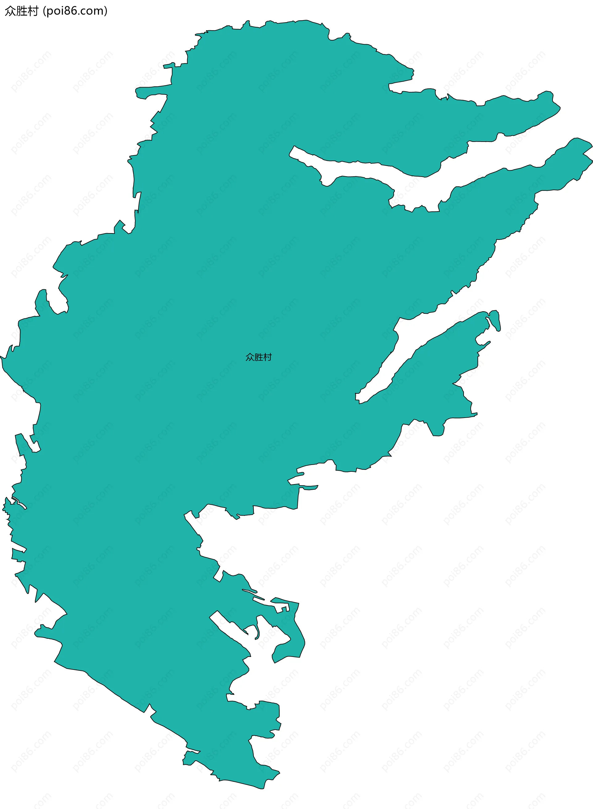 众胜村边界地图