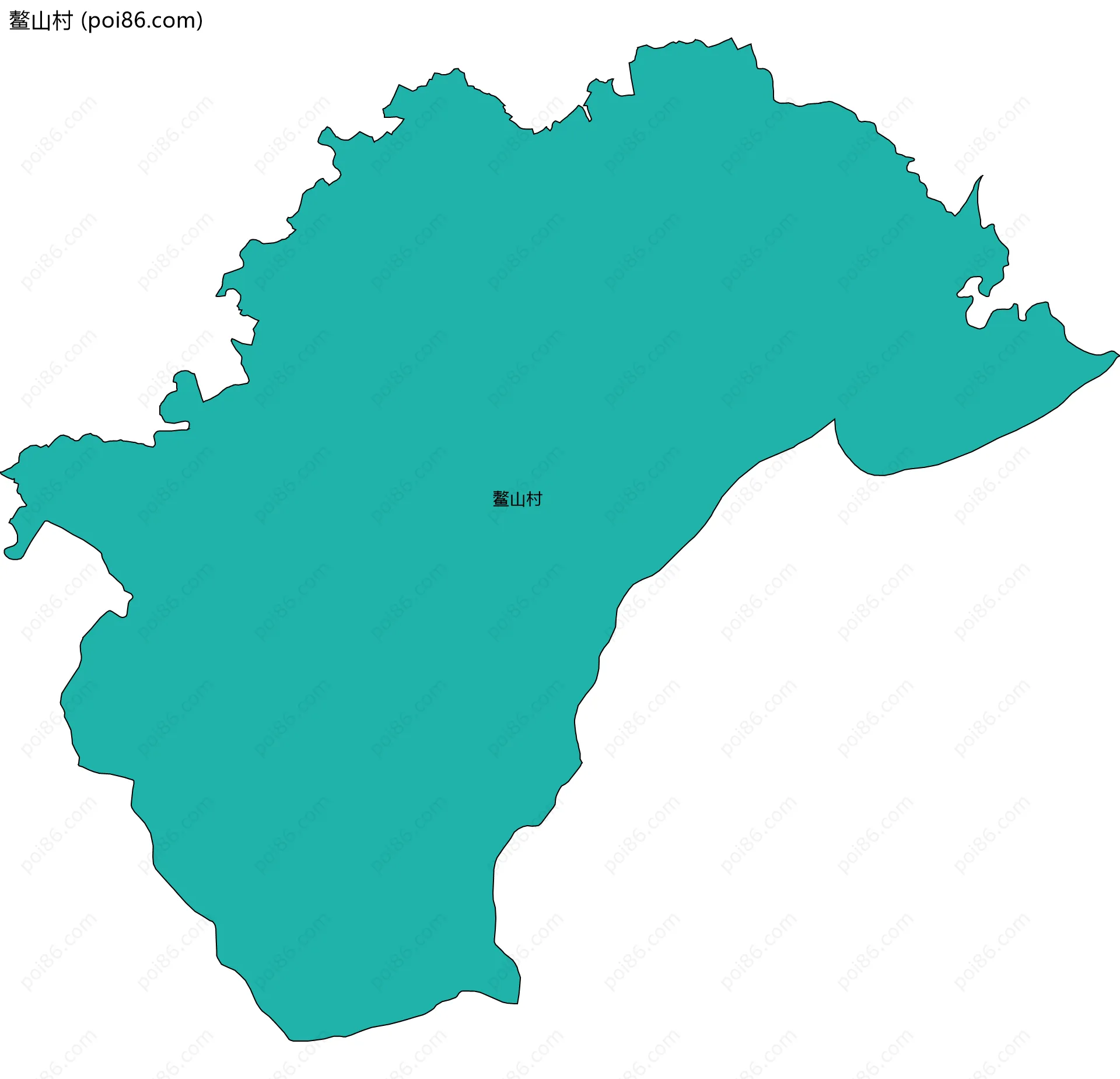 鳌山村边界地图