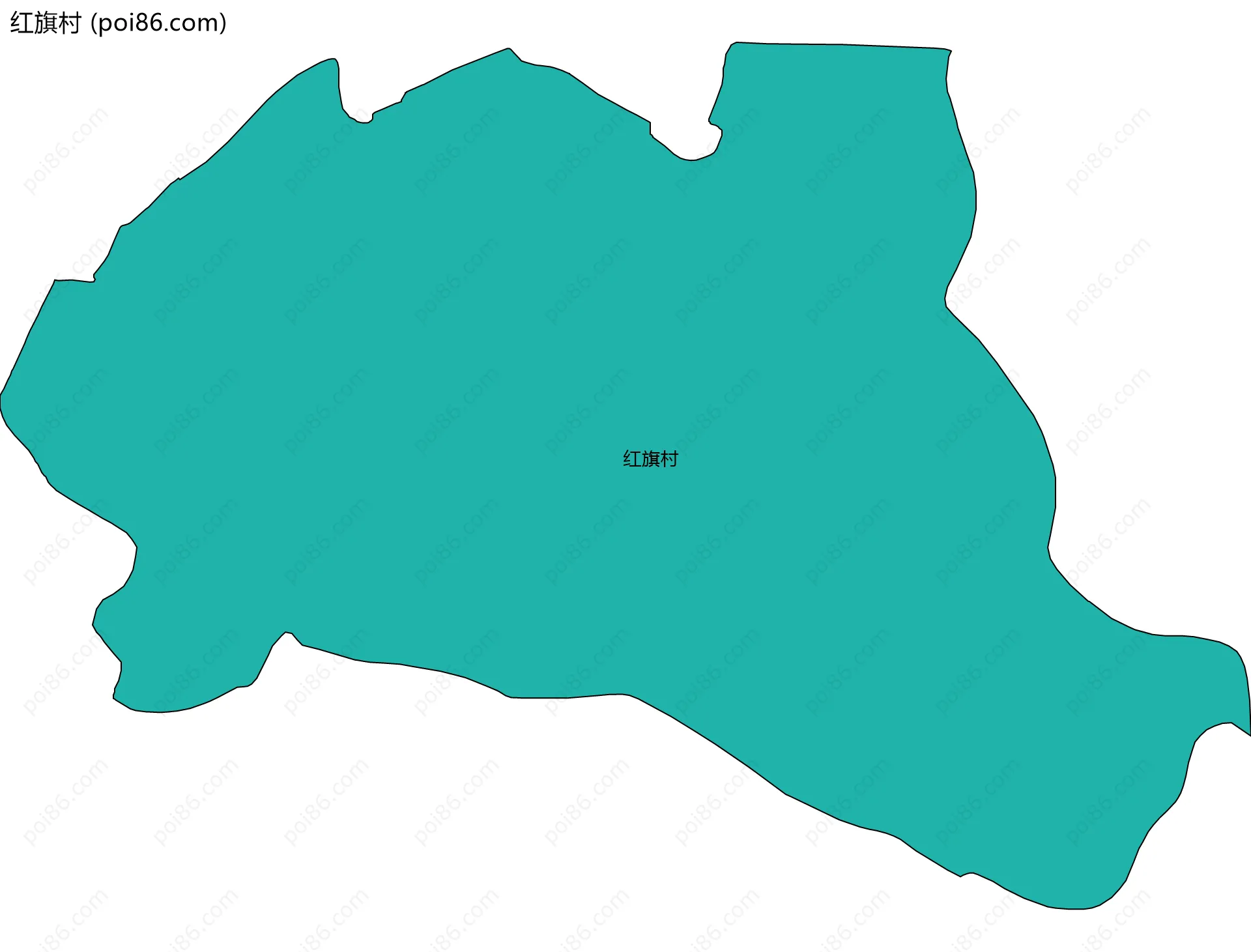 红旗村边界地图