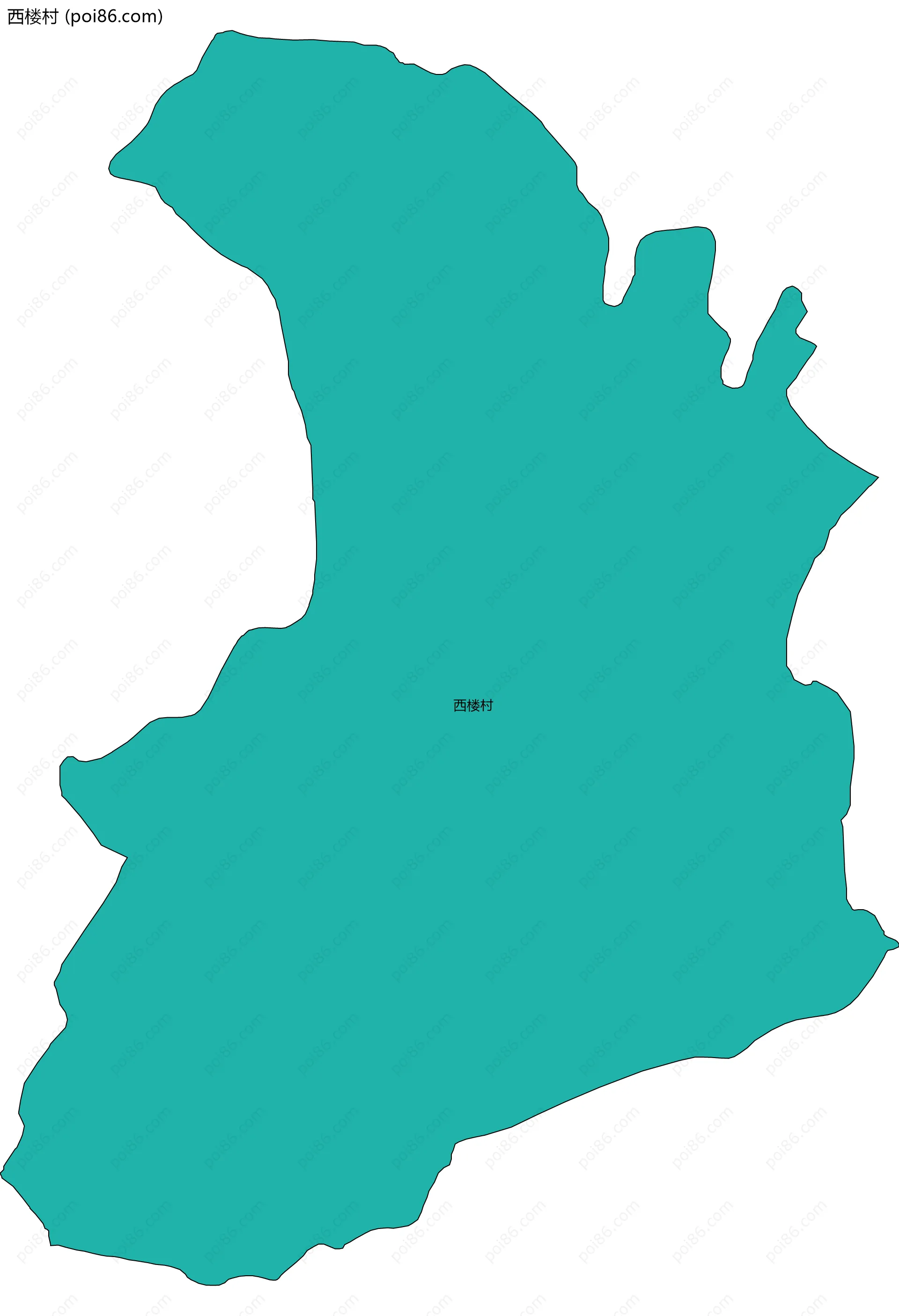 西楼村边界地图