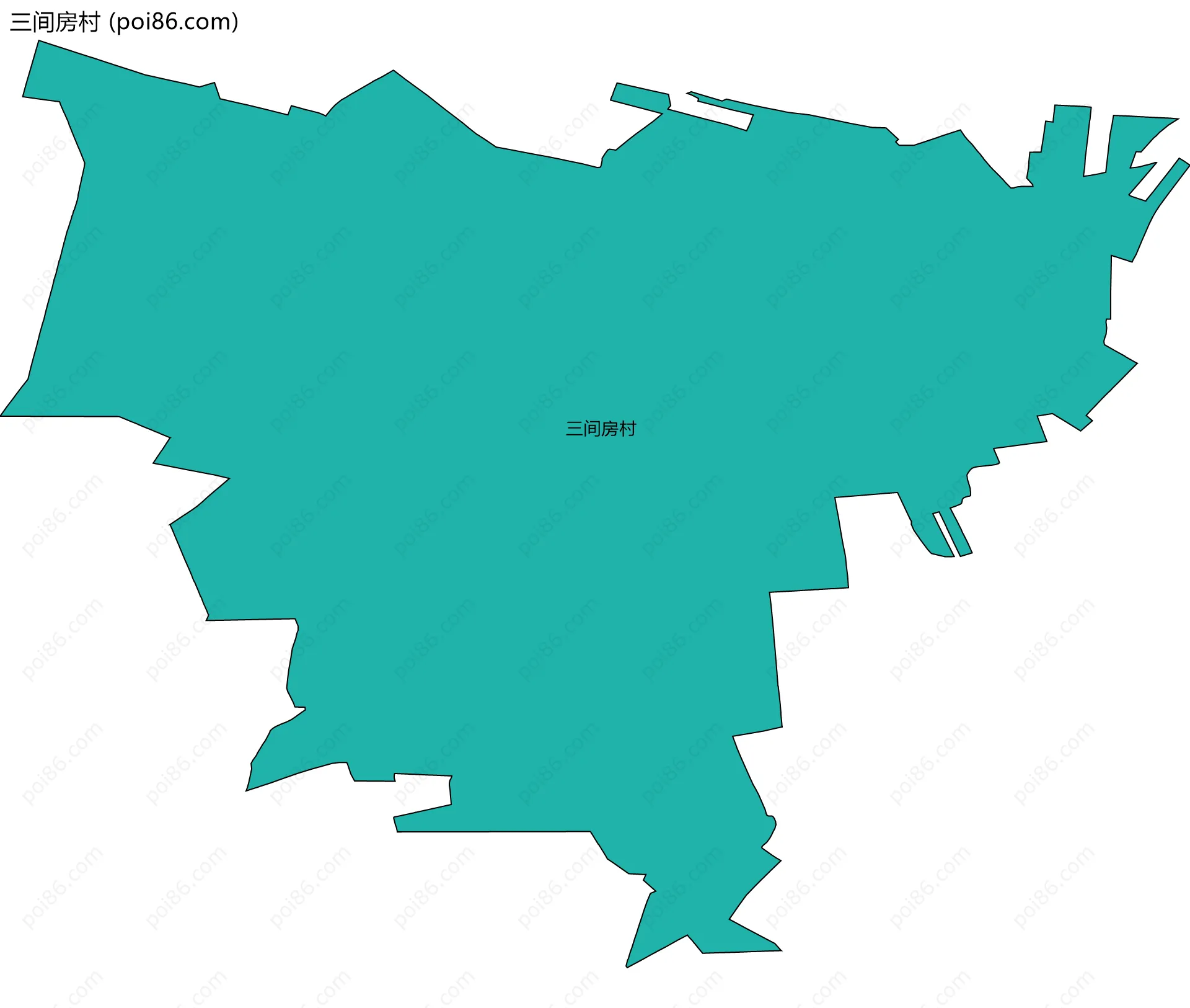 三间房村边界地图