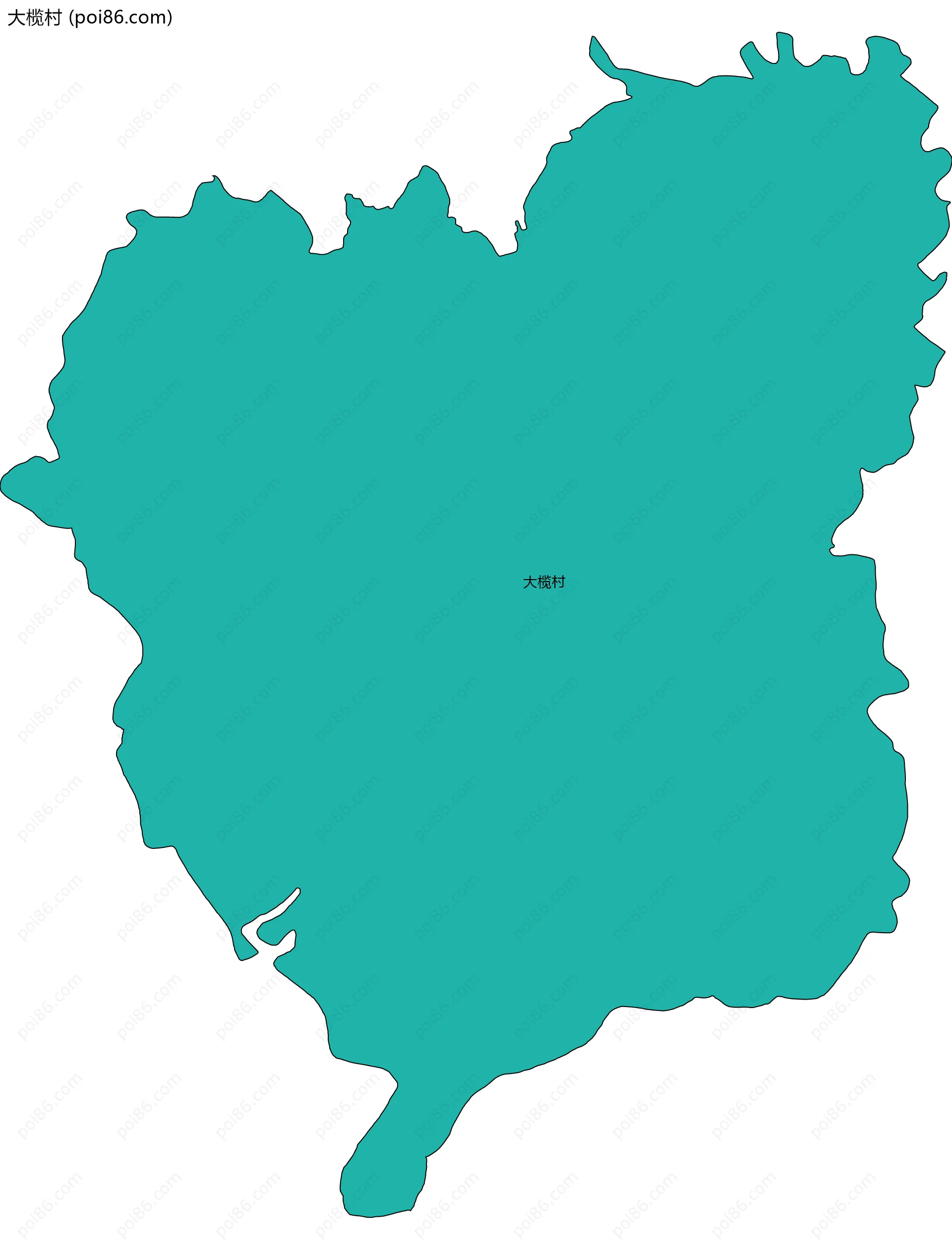 大榄村边界地图