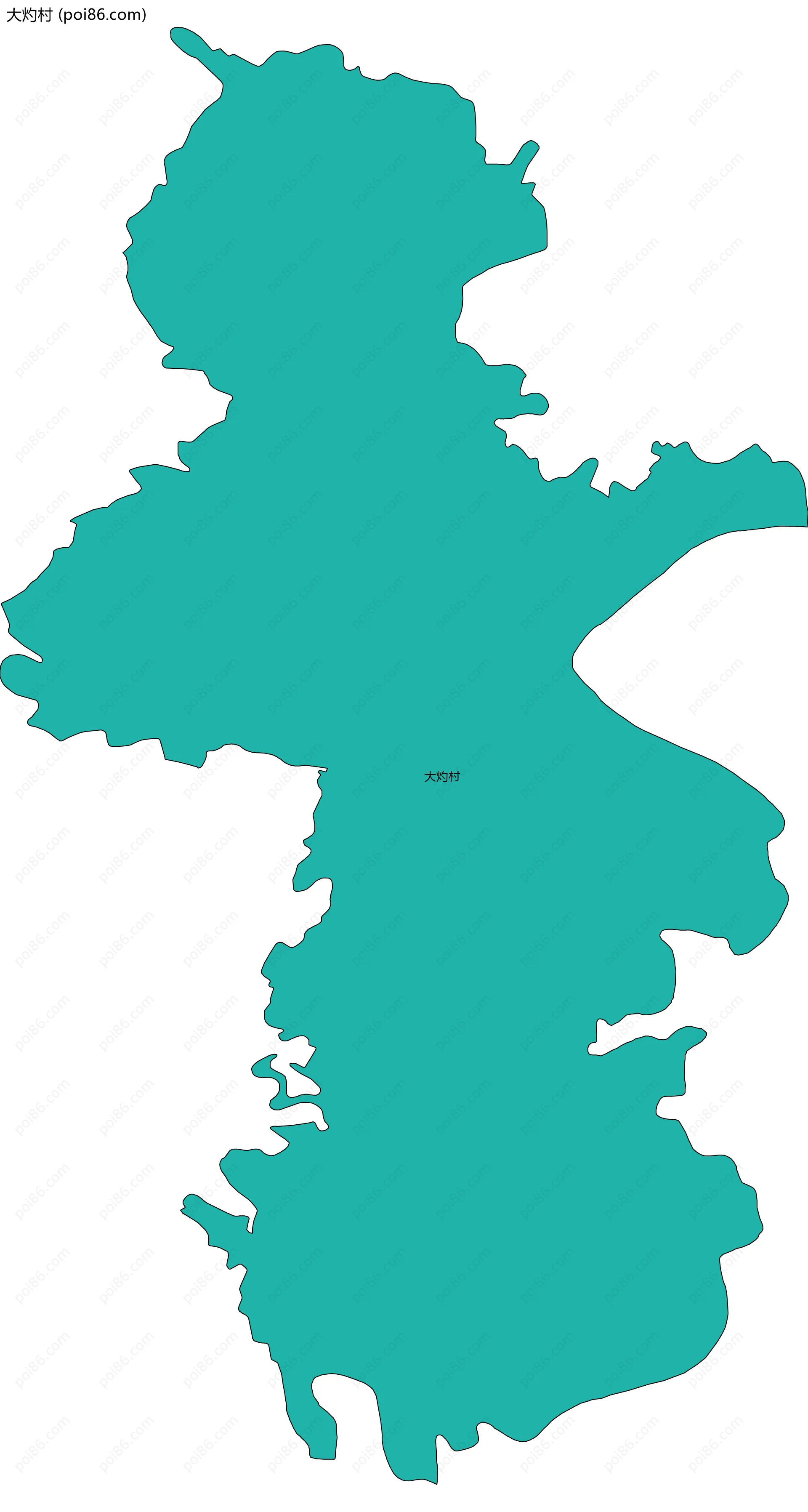 大灼村边界地图