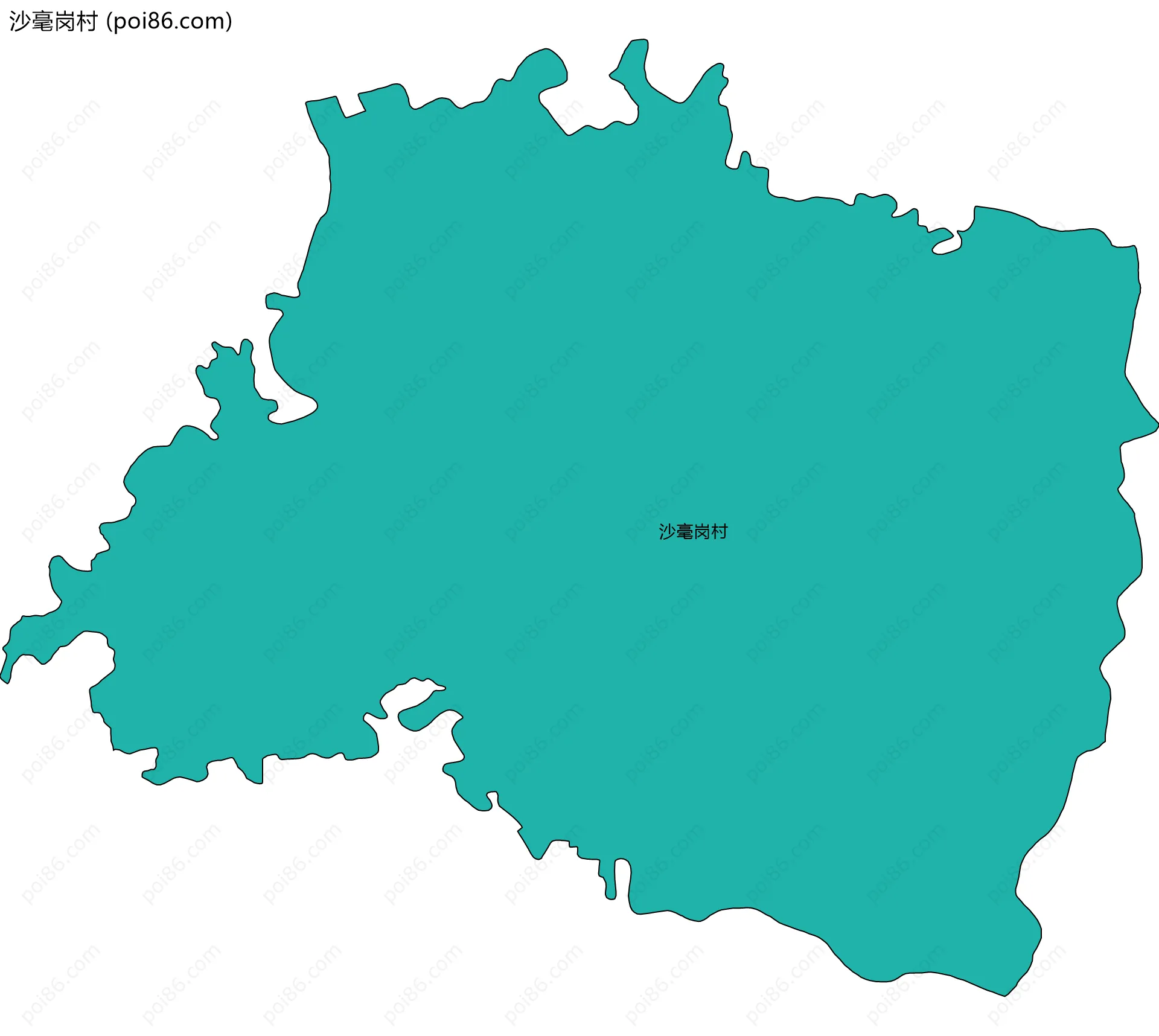 沙毫岗村边界地图