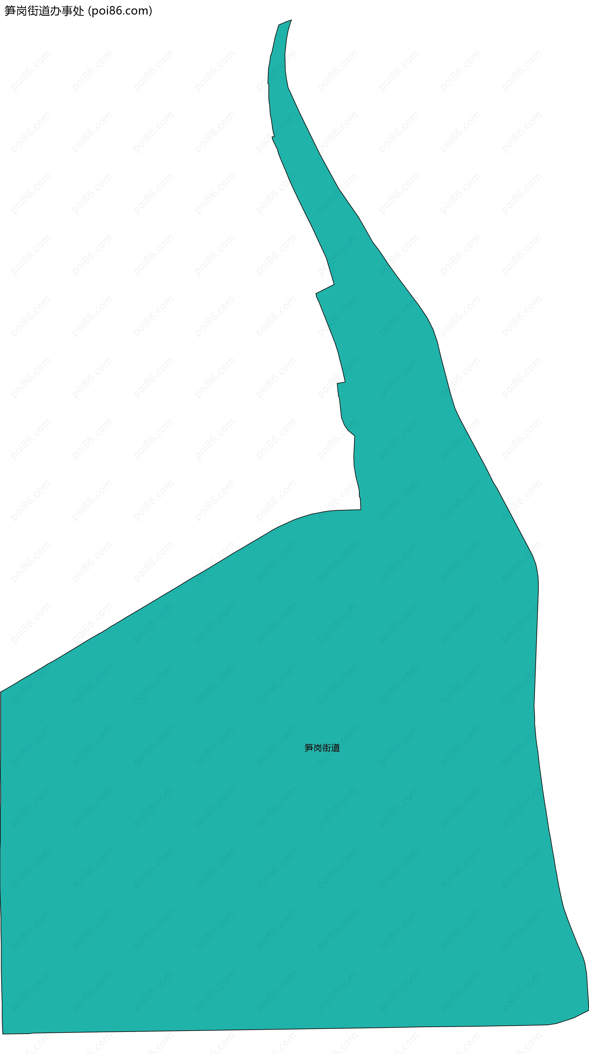 笋岗街道办事处边界地图(五级行政区划)