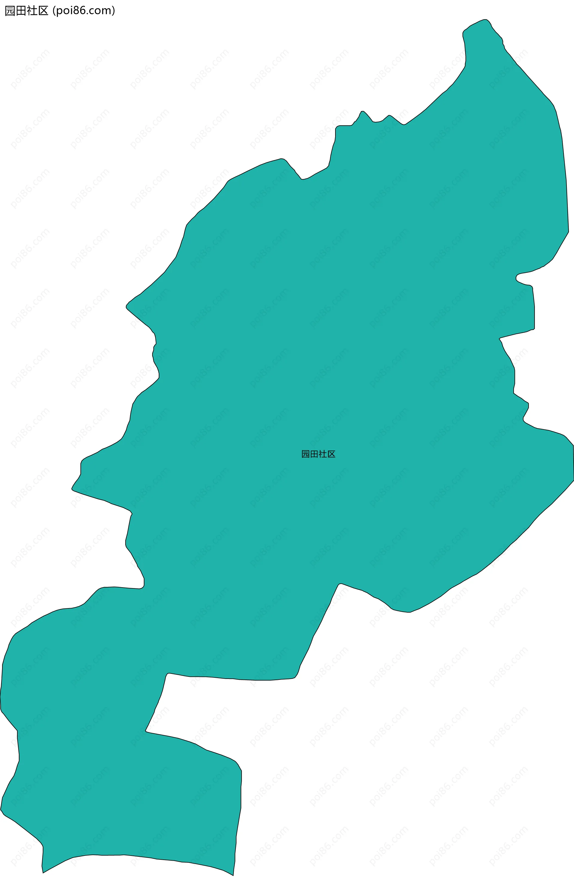 园田社区边界地图