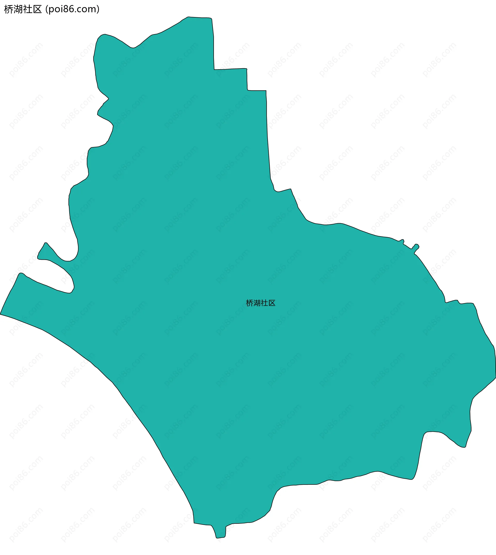 桥湖社区边界地图