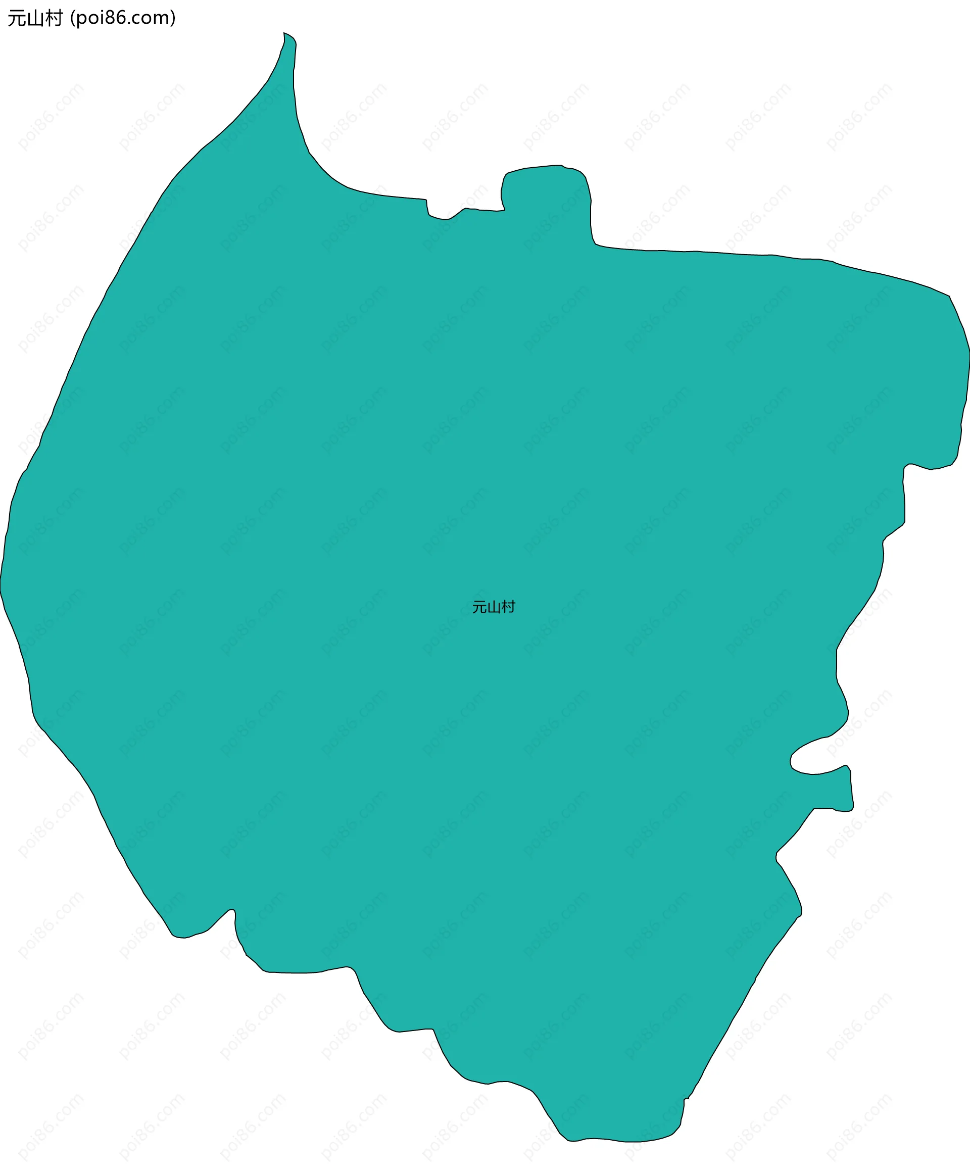 元山村边界地图