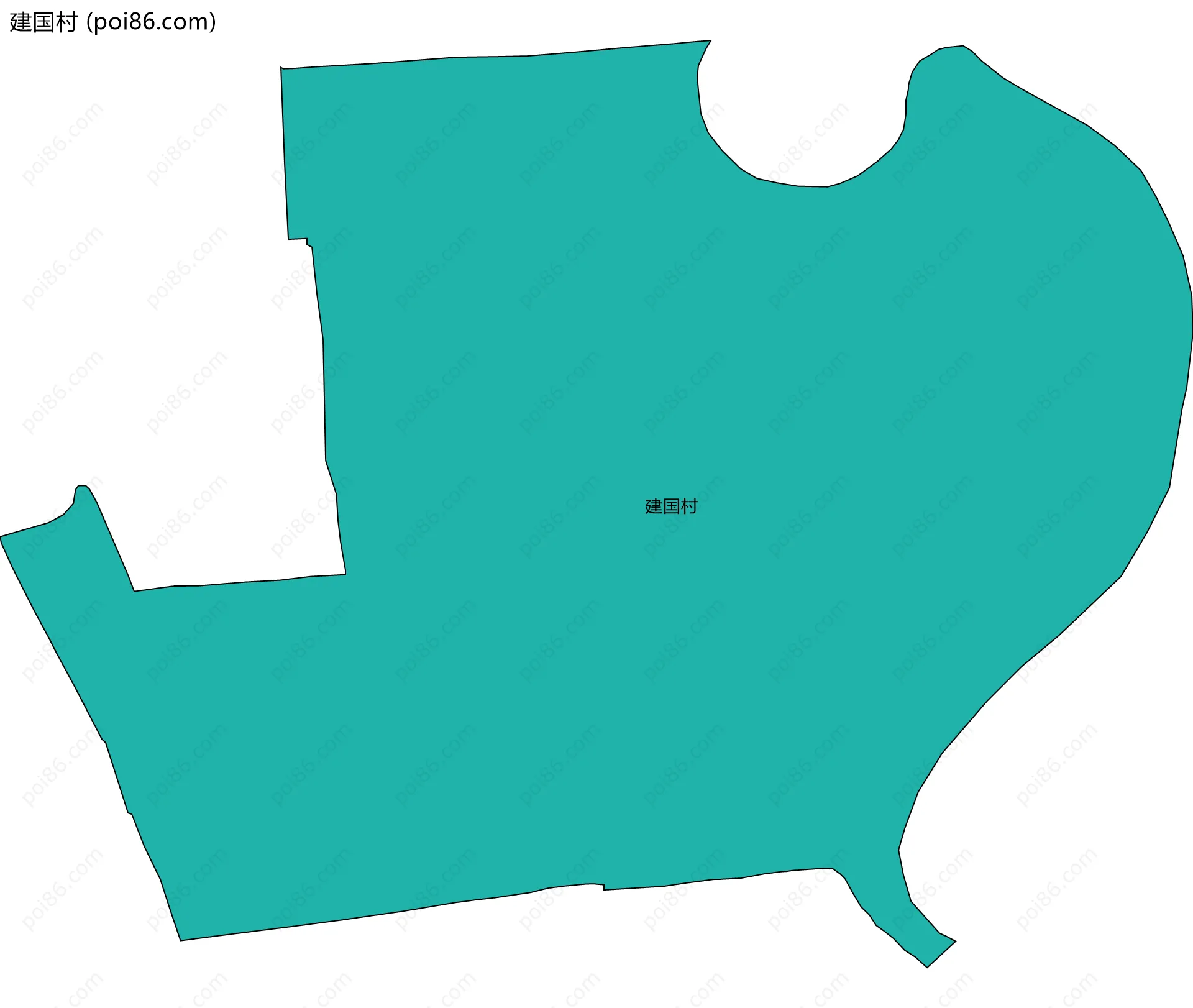 建国村边界地图