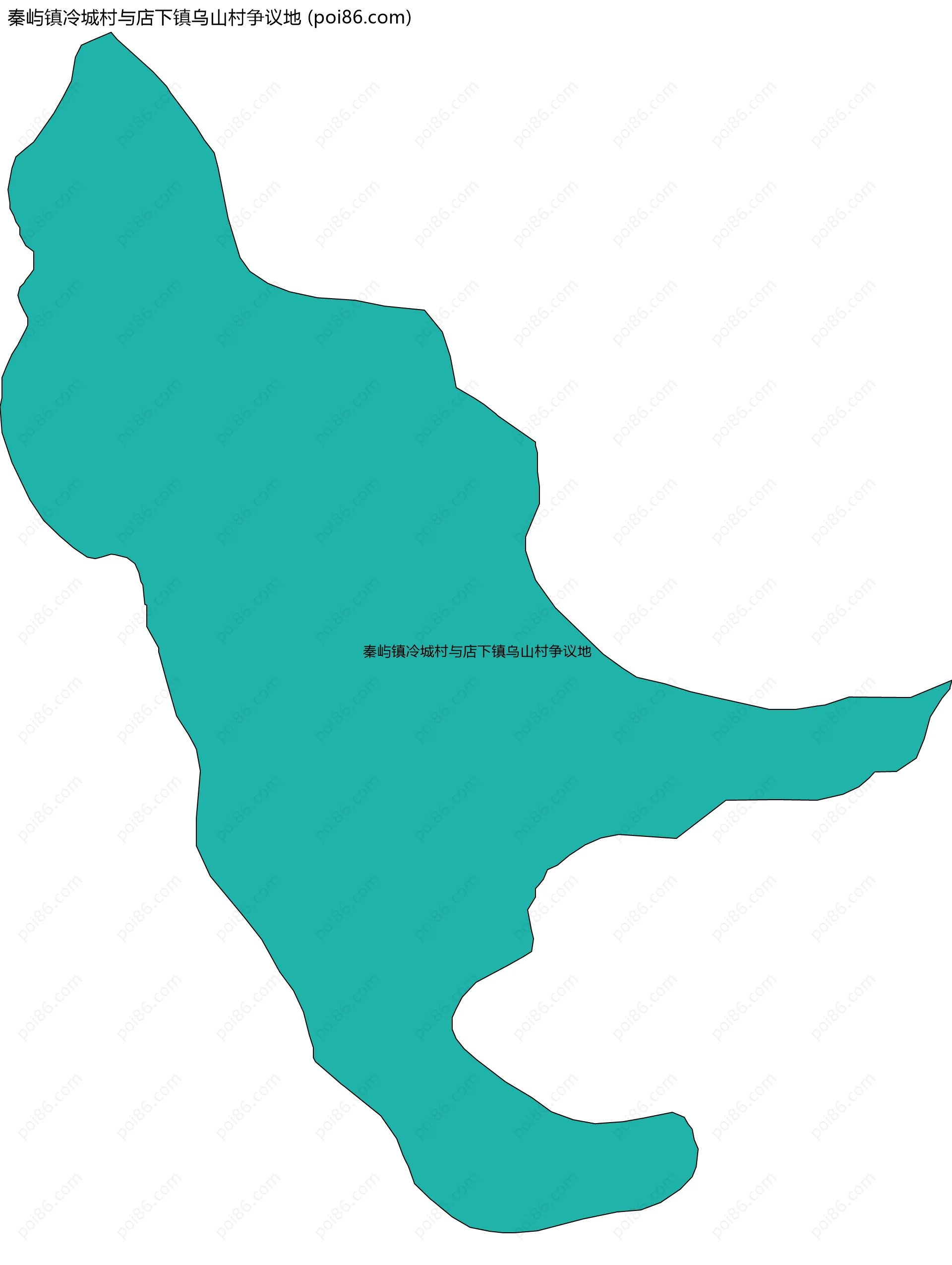 秦屿镇冷城村与店下镇乌山村争议地边界地图