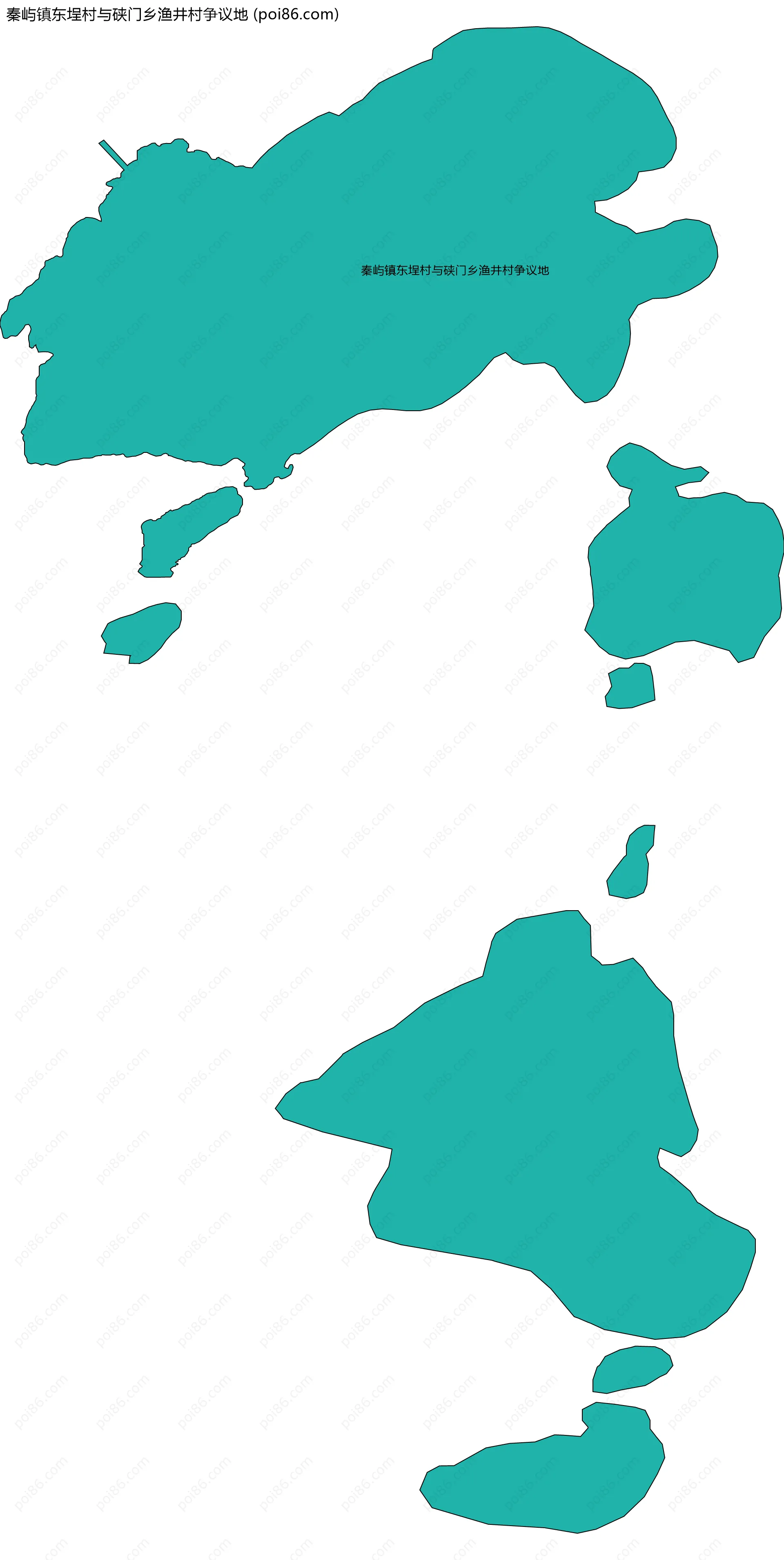 秦屿镇东埕村与硖门乡渔井村争议地边界地图