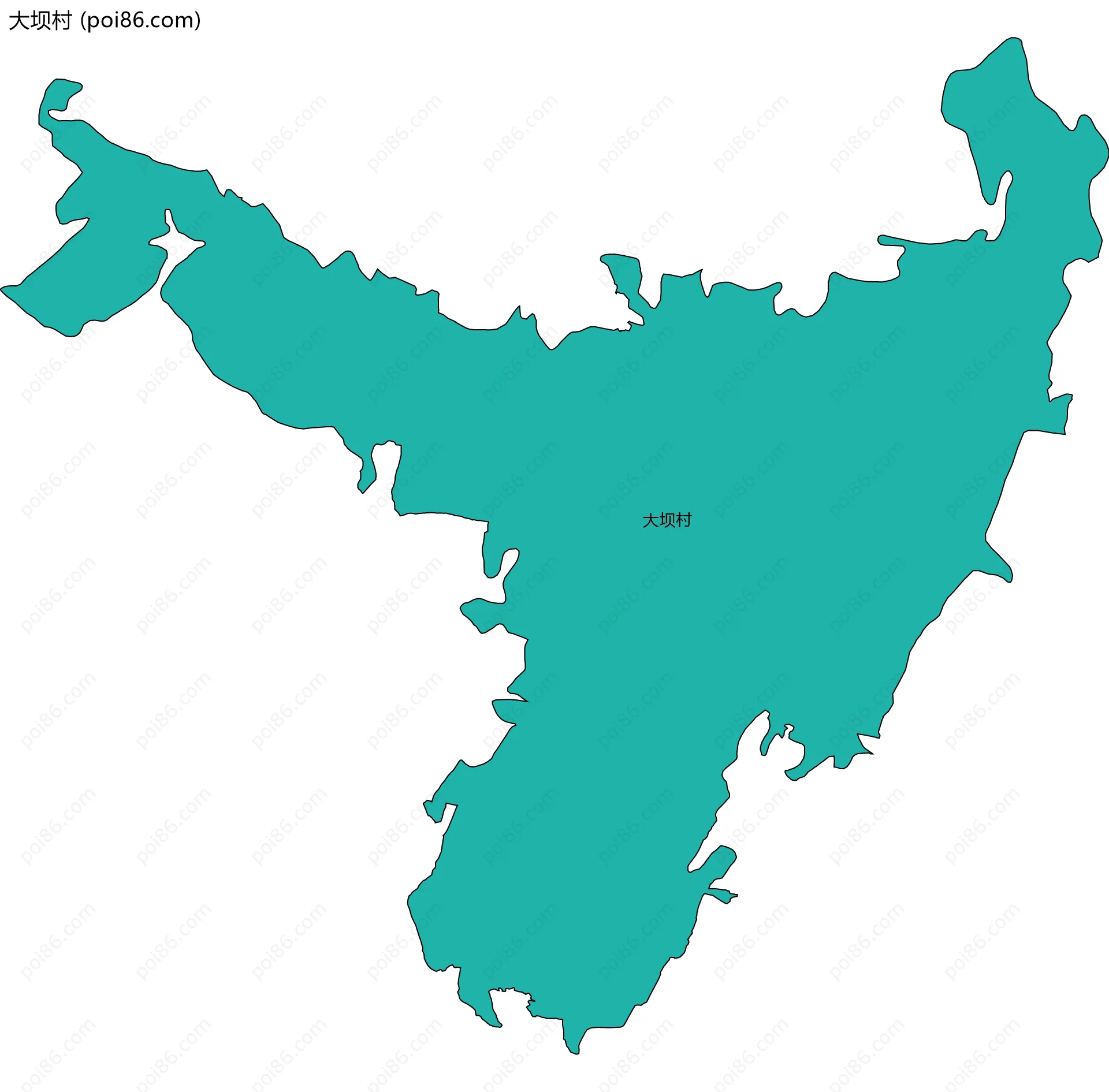 大坝村边界地图