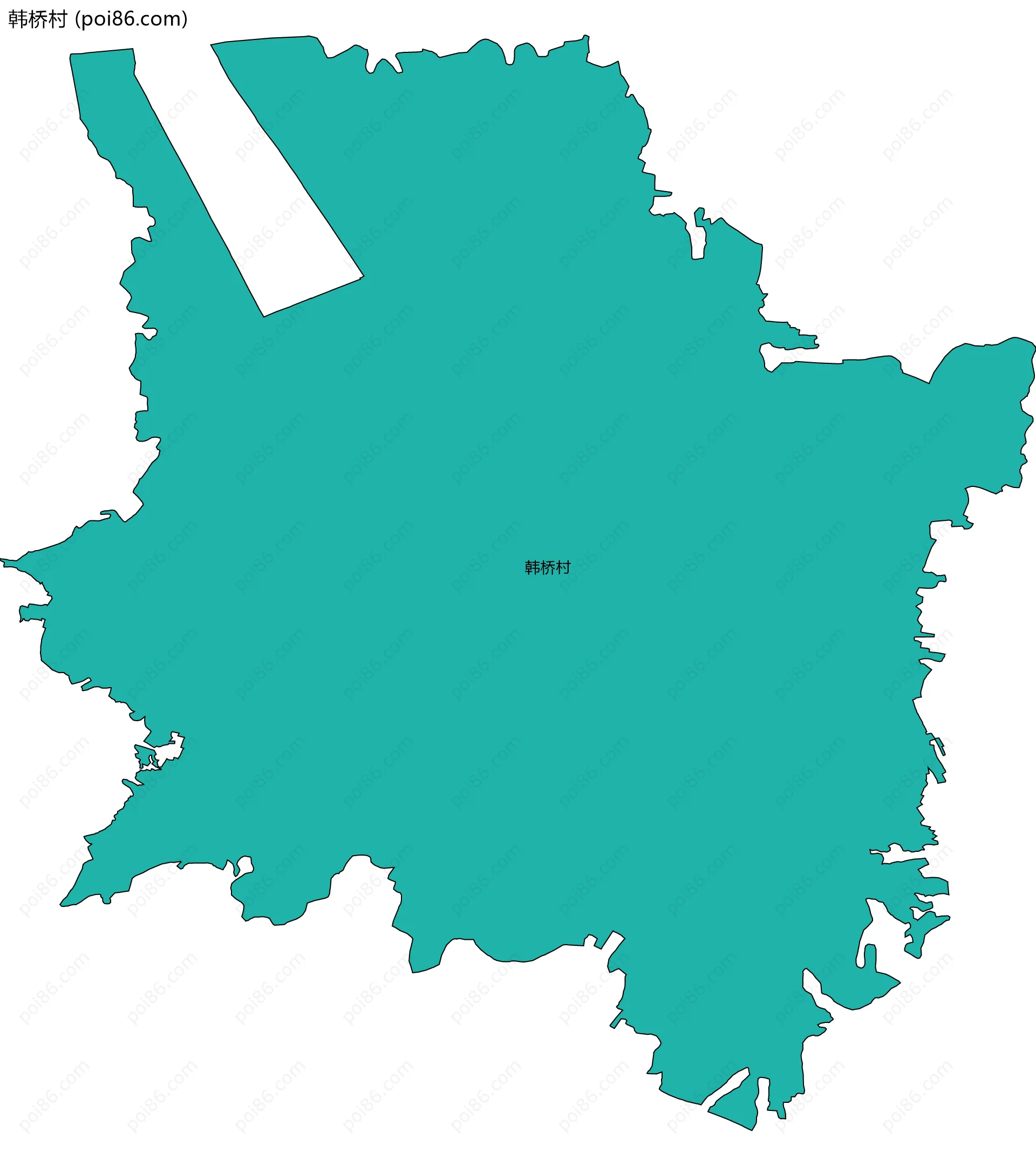 韩桥村边界地图
