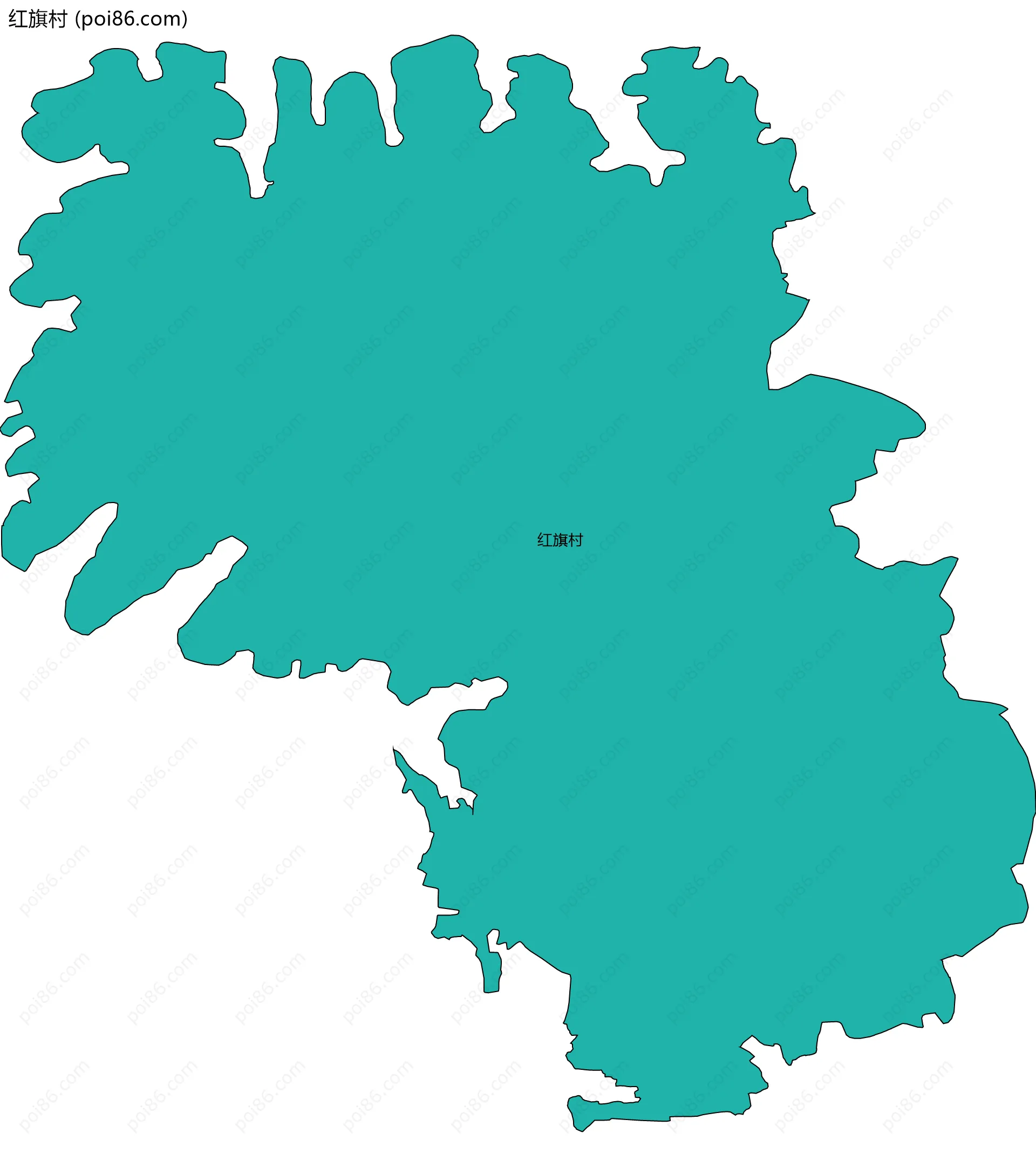 红旗村边界地图