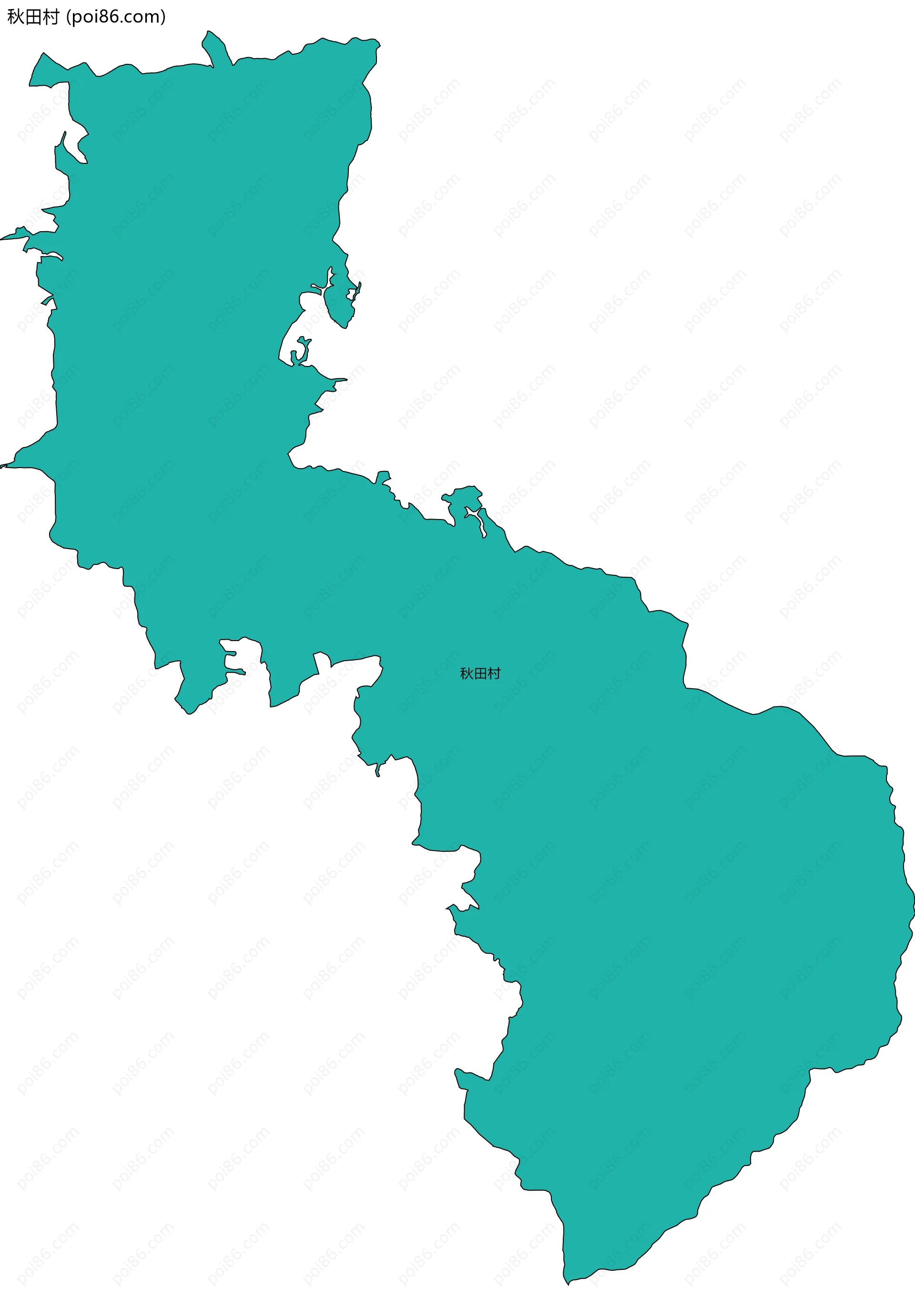 秋田村边界地图