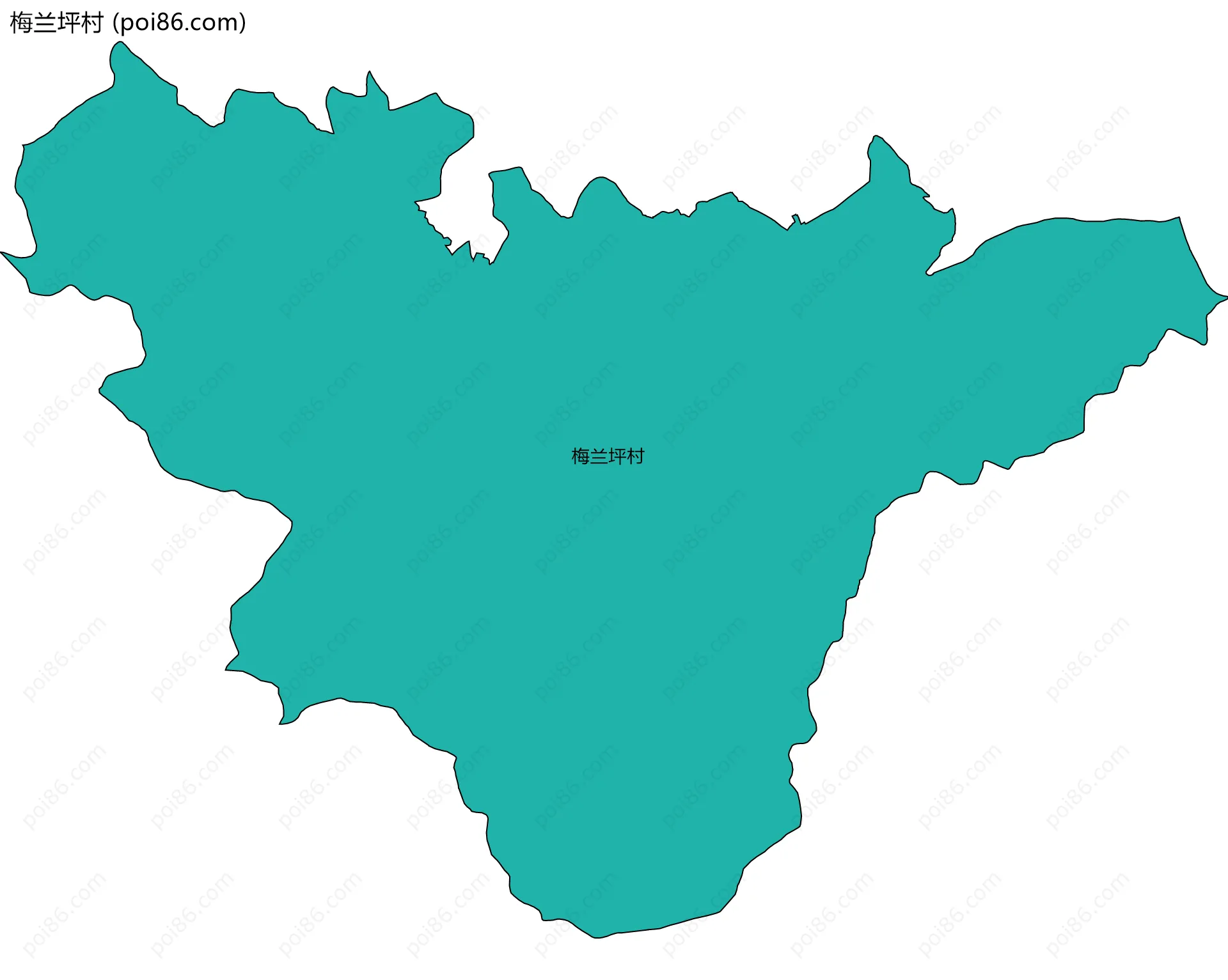 梅兰坪村边界地图