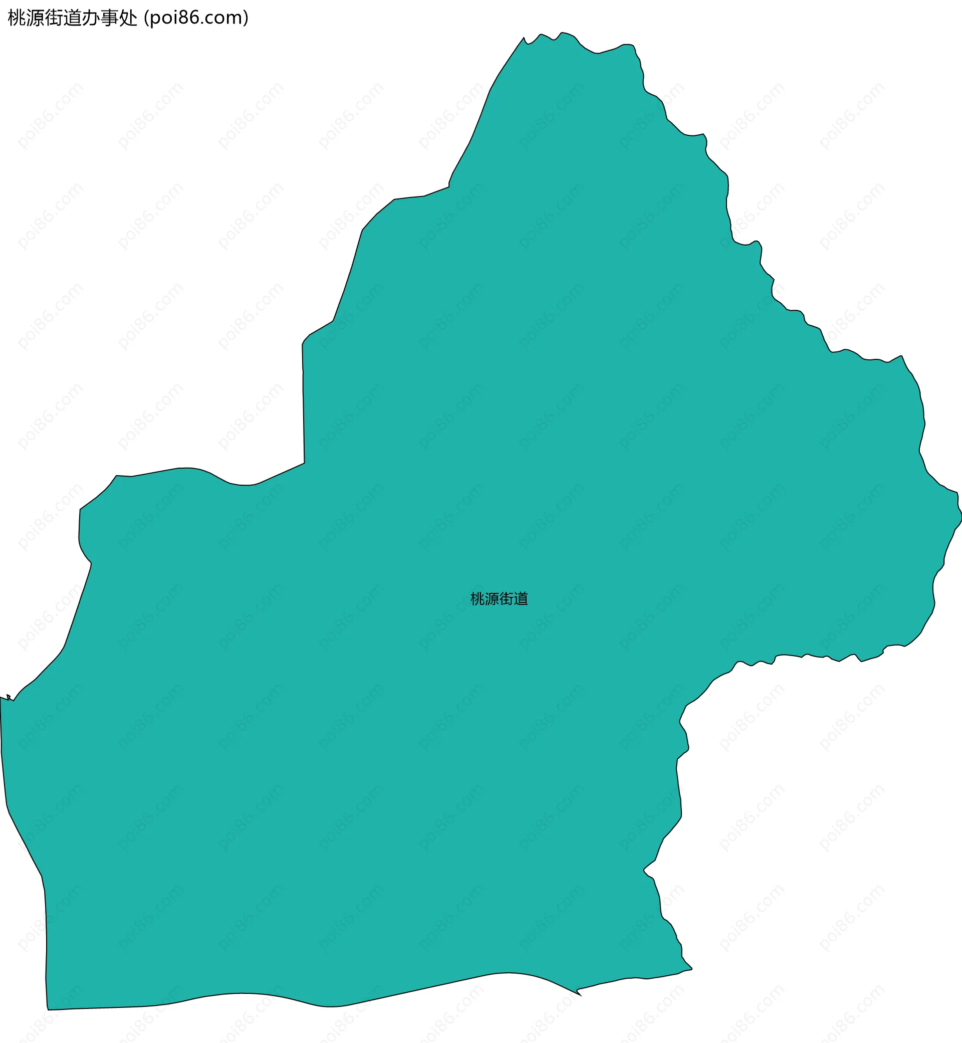 桃源街道办事处边界地图(五级行政区划)