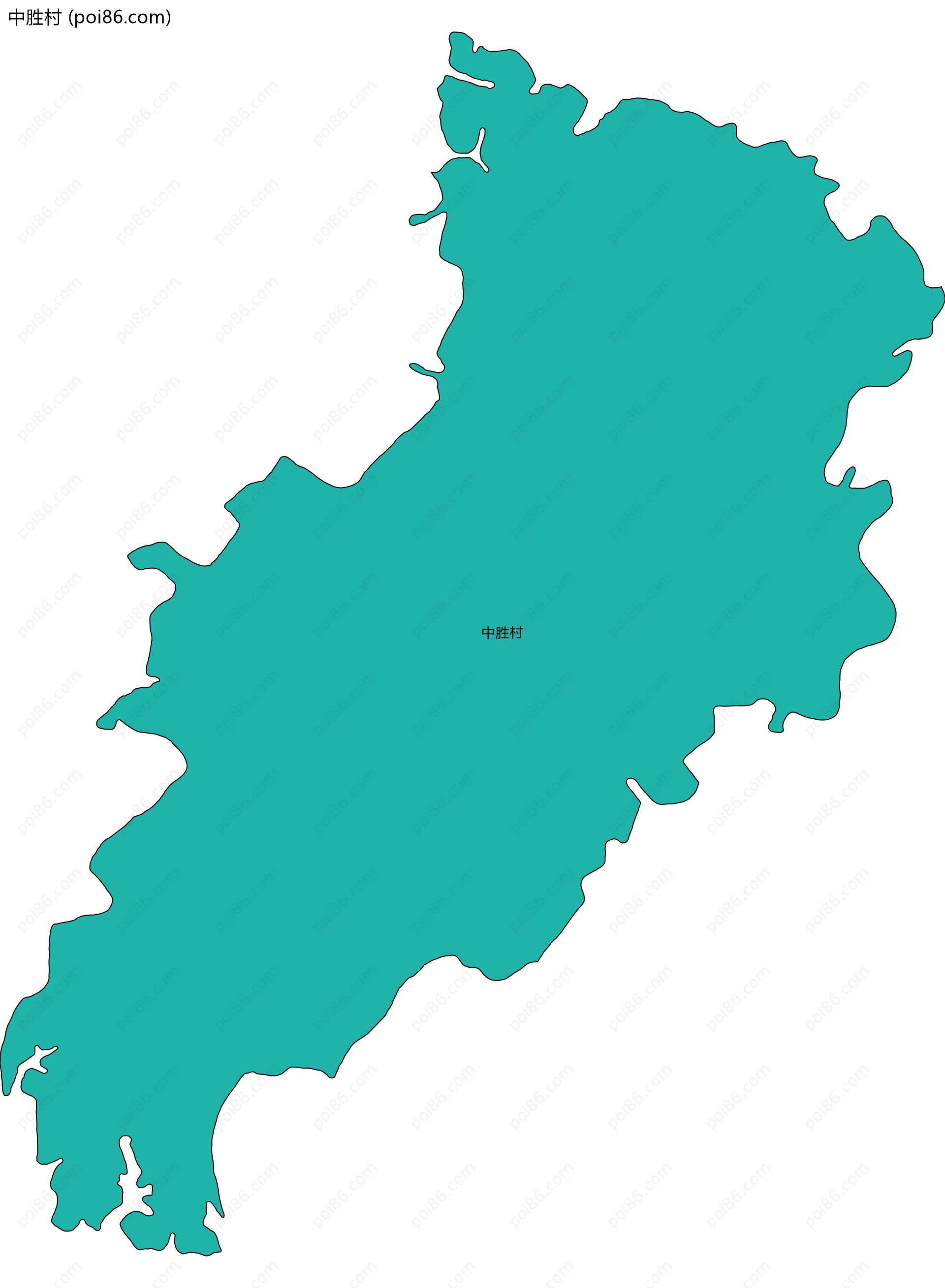 中胜村边界地图