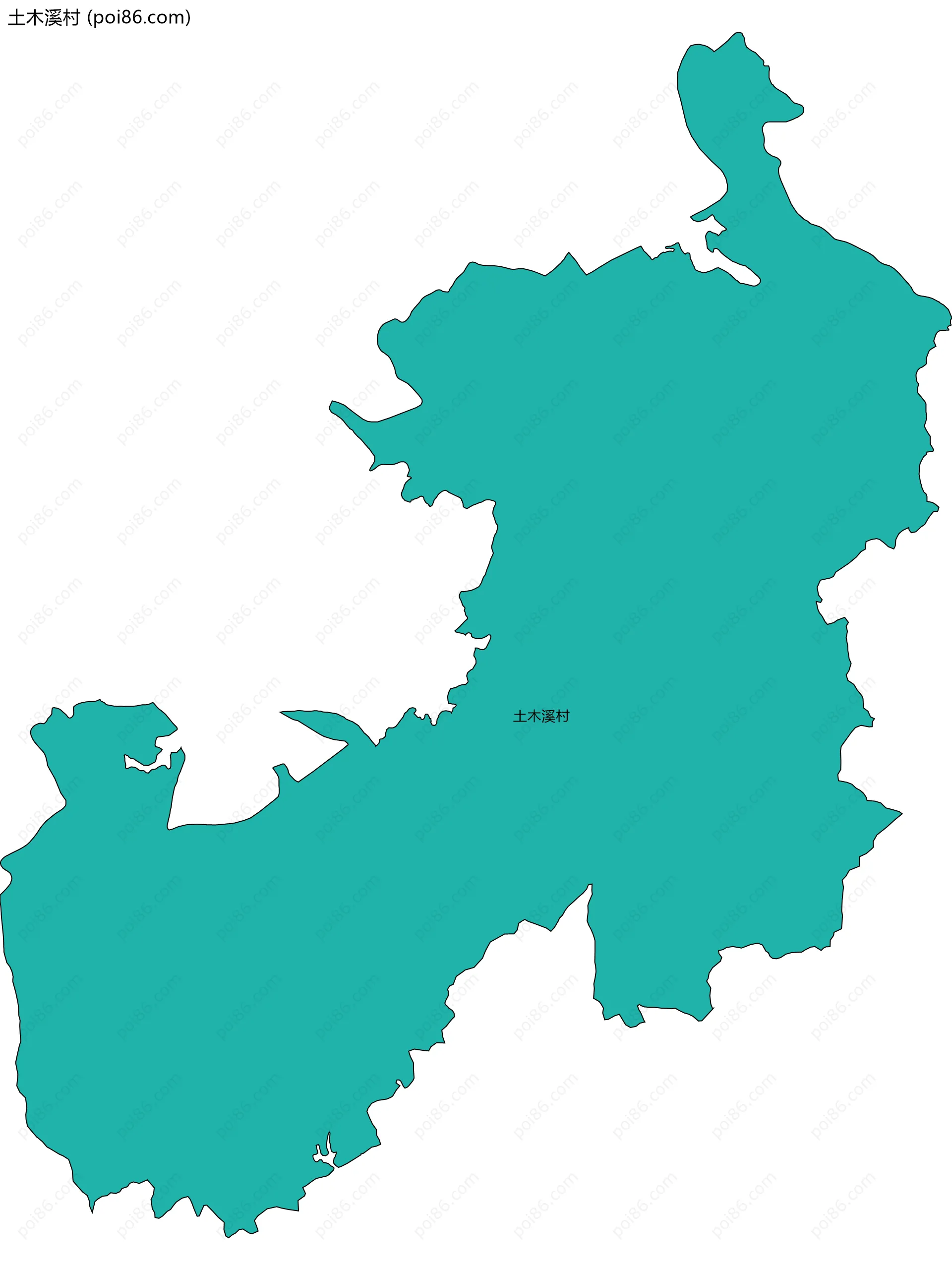 土木溪村边界地图